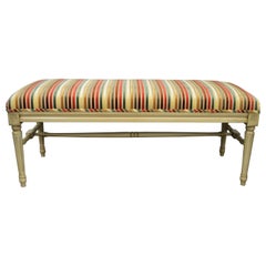 French Style Wide Wooden Bench, Upholstered, Available for Custom Order