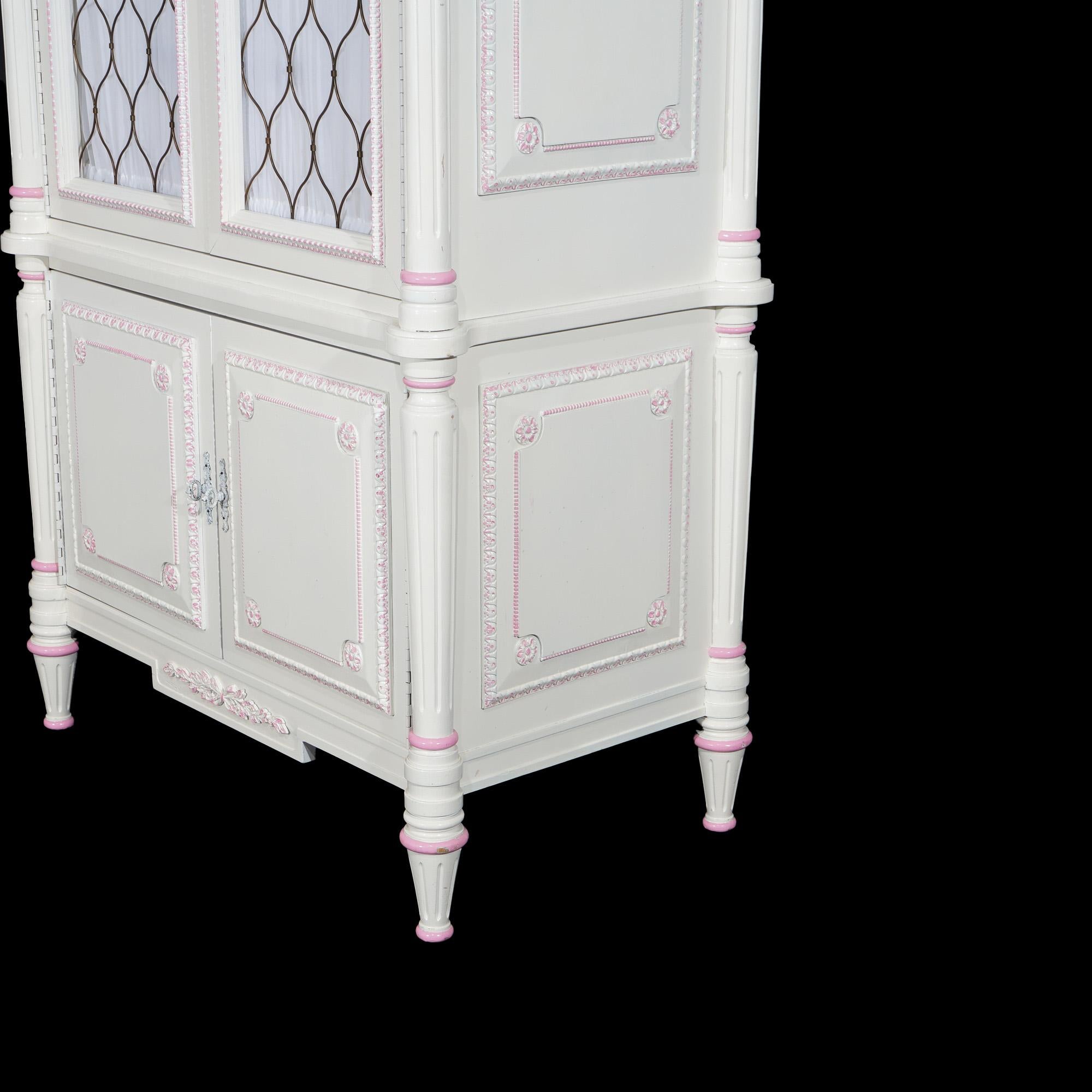 French Style Armoire With Rose Pick Accents 20hC 4