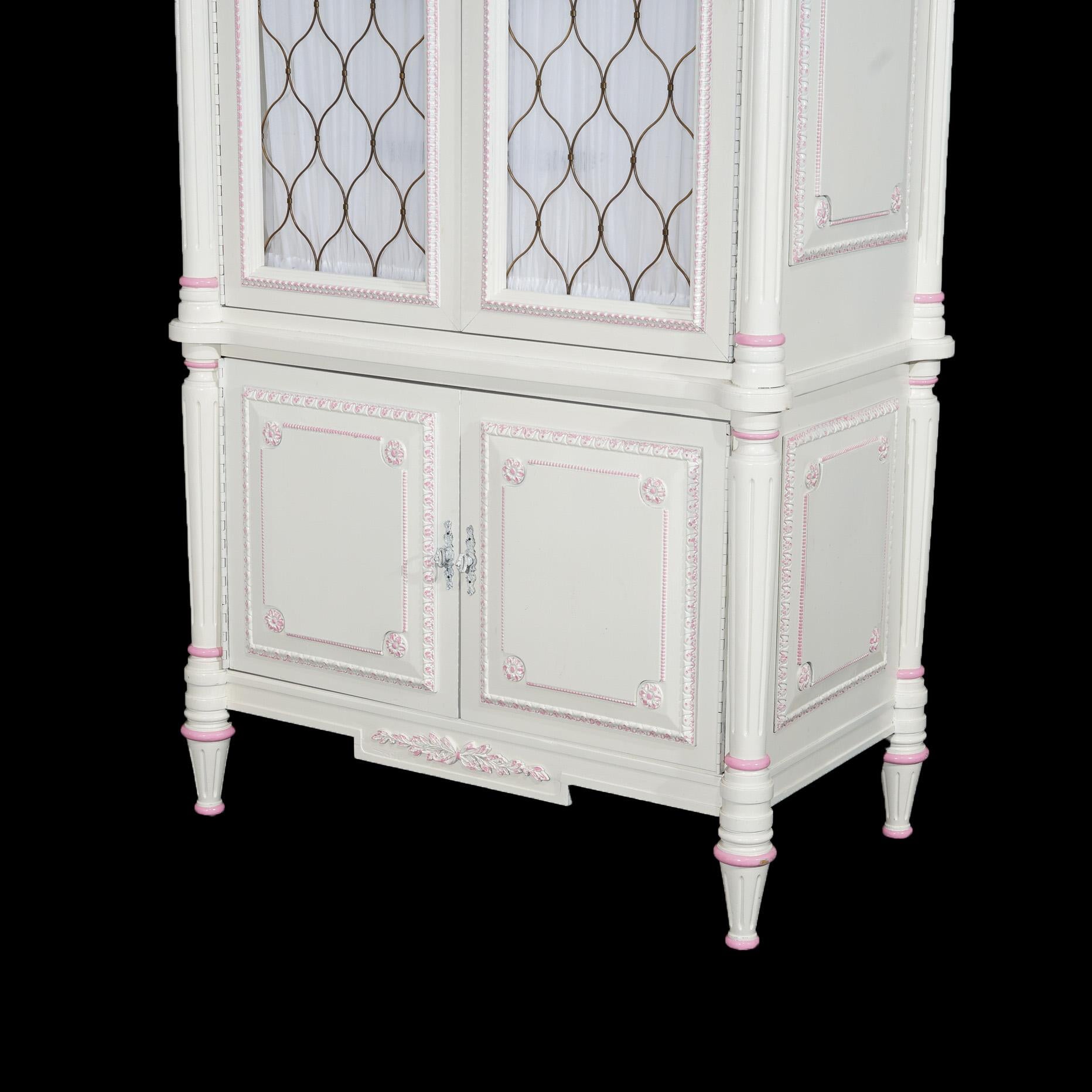 French Style Armoire With Rose Pick Accents 20hC 5