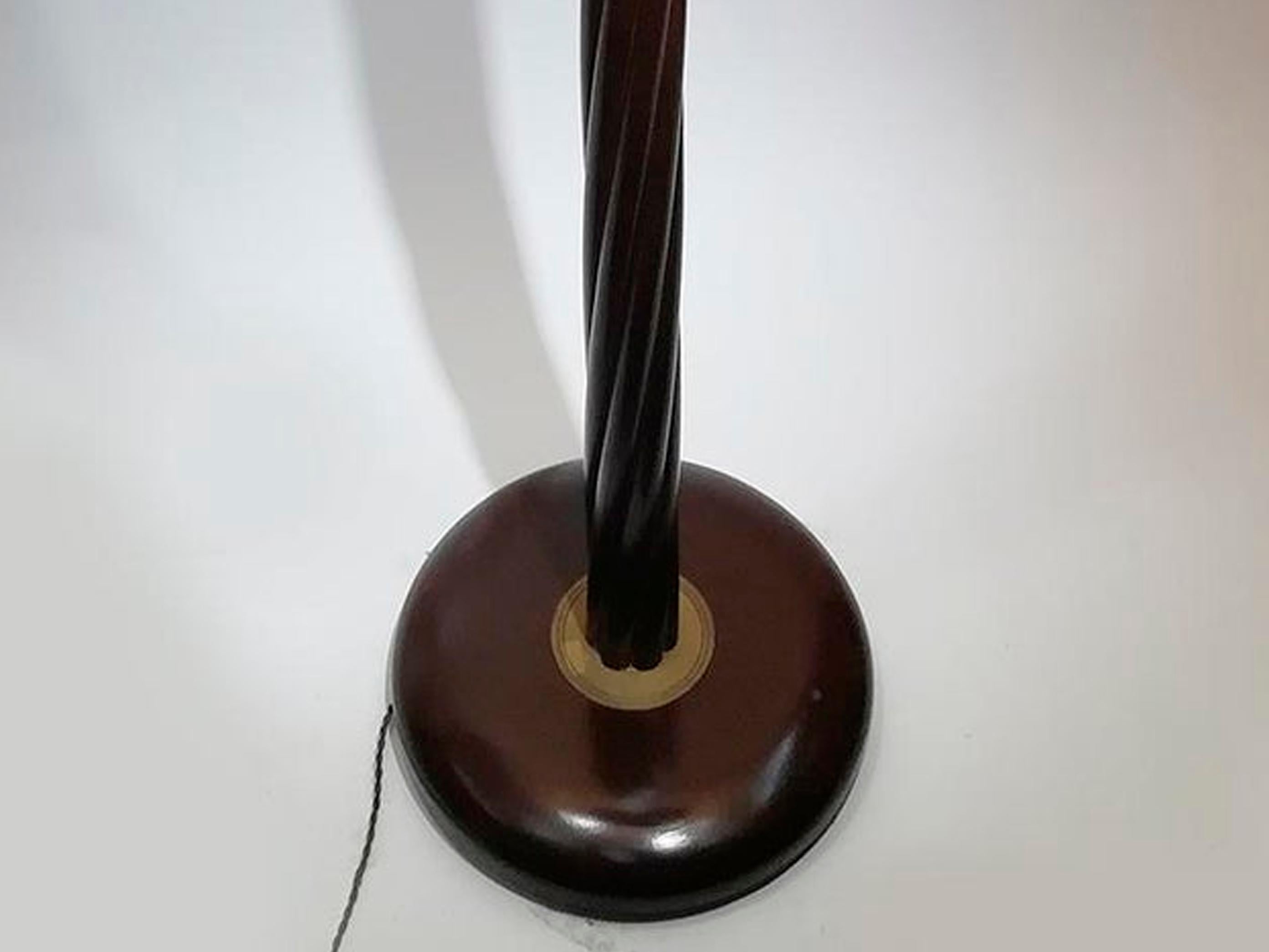 Französisch Stil Art Deco Holz und Messing Stehlampe Torchiere im Angebot 2