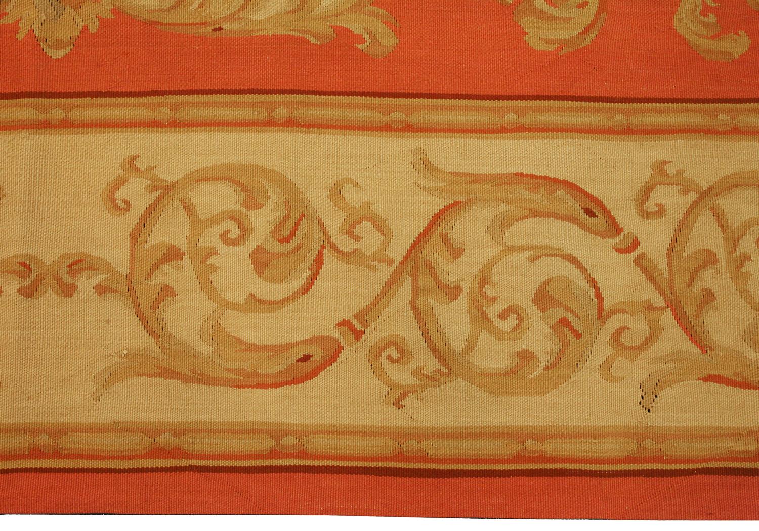 Contemporary French Style Aubusson Flat-Weave Rug Floral Design with Medallion, 21st Century