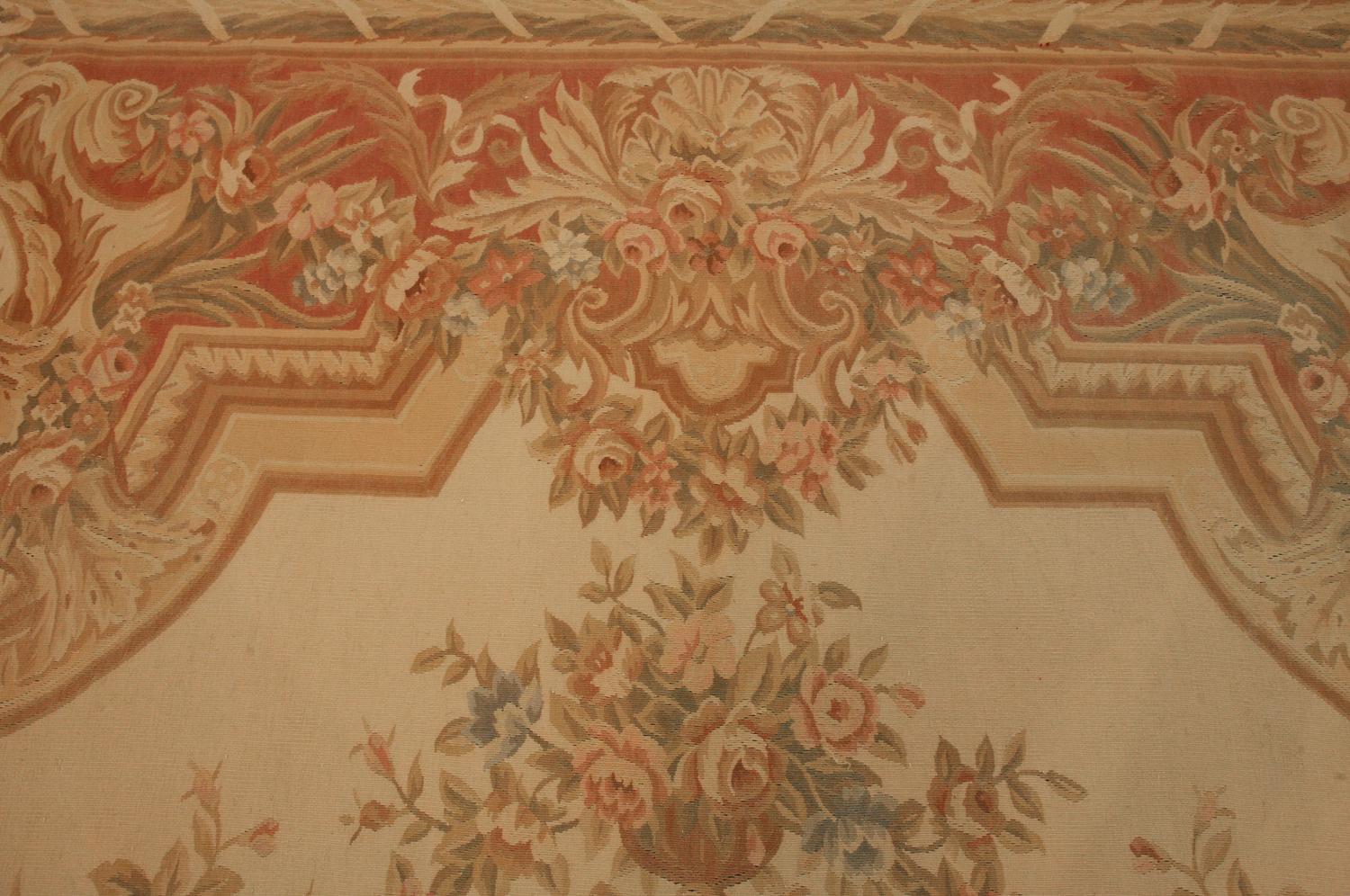 Chinese French Style Aubusson Flat-weave Rug with Medallion, 21st Century