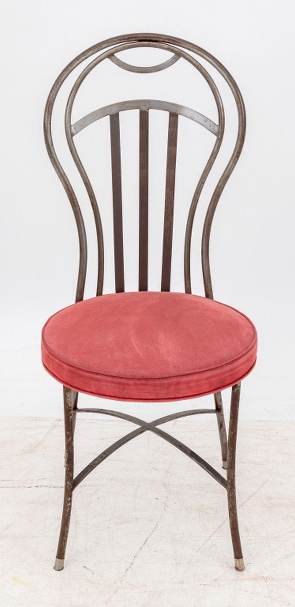 French Style Balloon Back Steel Side Chairs, 6 In Good Condition For Sale In Astoria, NY