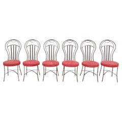 French Style Balloon Back Steel Side Chairs, 6