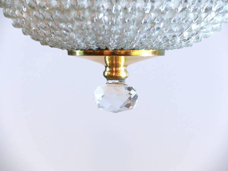 Italian French Style Beaded Dome Flush Mount Chandelier