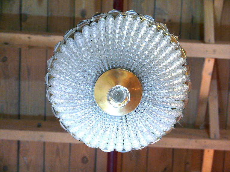 20th Century French Style Beaded Dome Flush Mount Chandelier