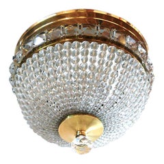 French Style Beaded Dome Flush Mount Chandelier