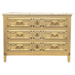 French Style Bench Made In New York Commode / Chest Of Drawers Travertine Top