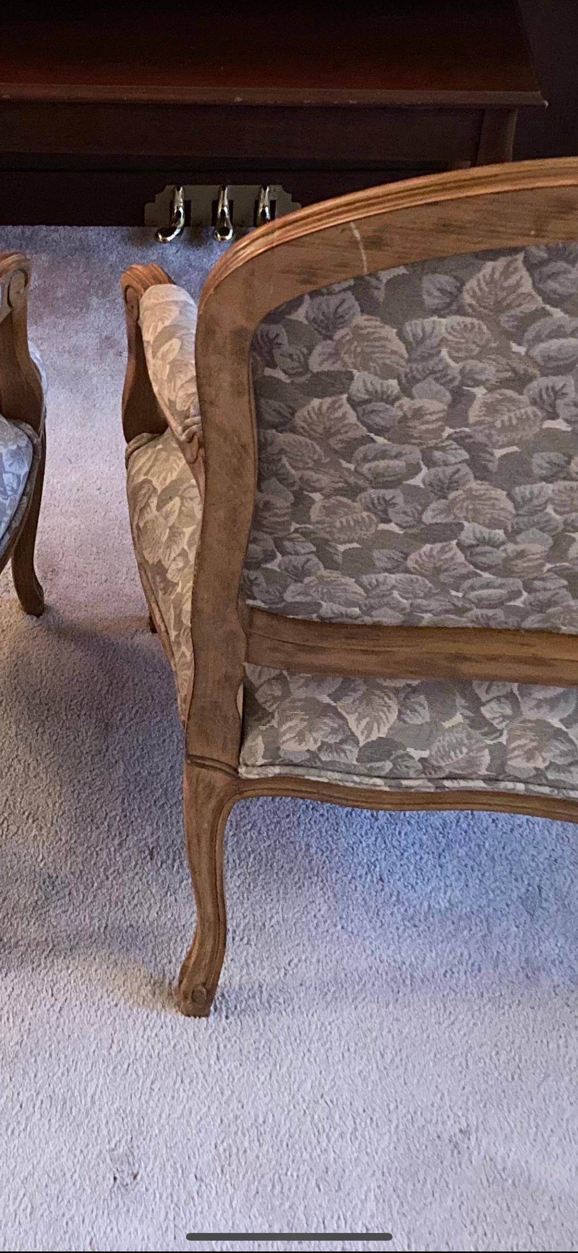 Sedie Bergere in stile francese, una coppia In condizioni buone in vendita a Downingtown, PA