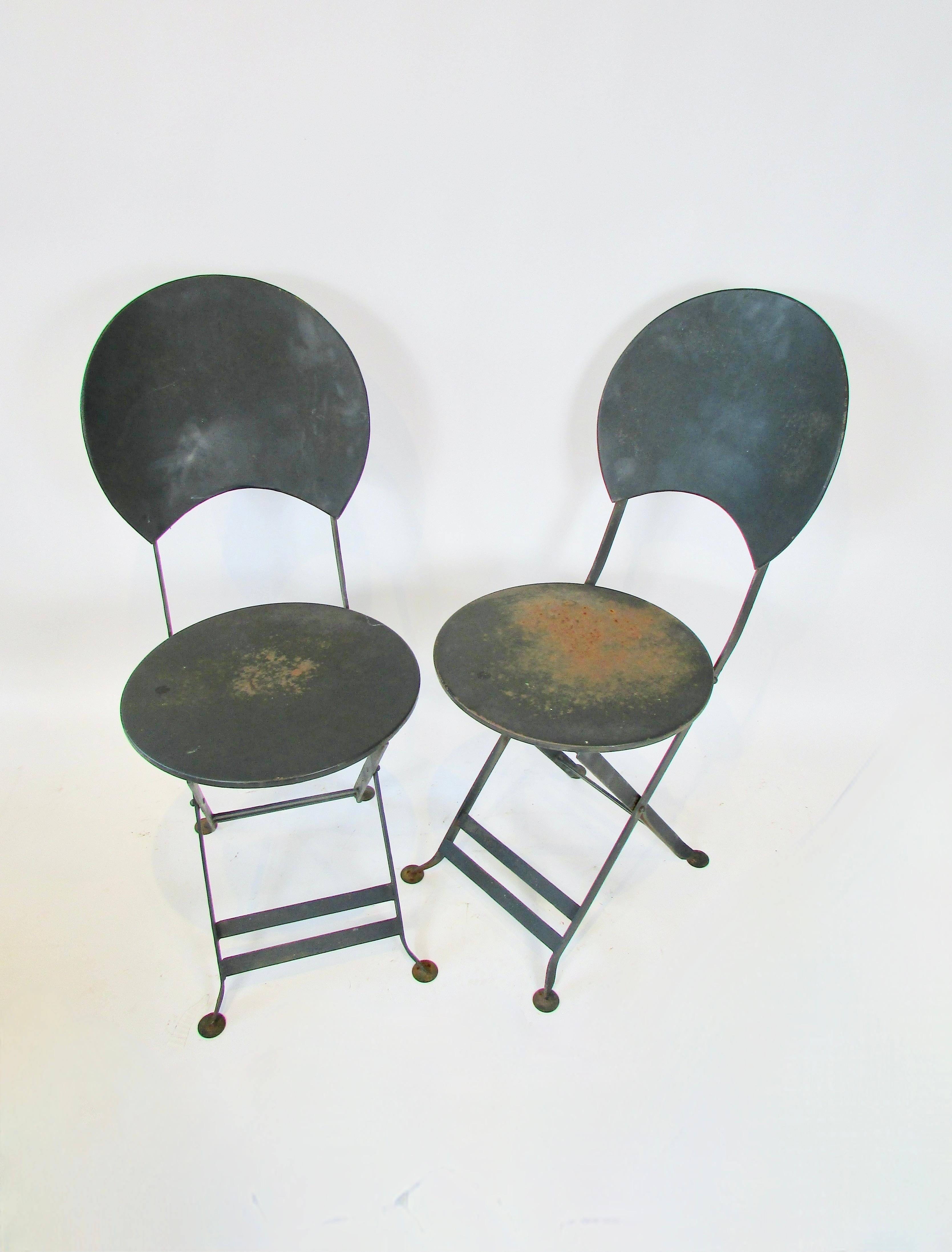 French style bistro chairs with table For Sale 4