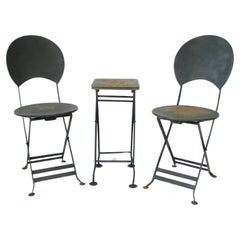 French style bistro chairs with table