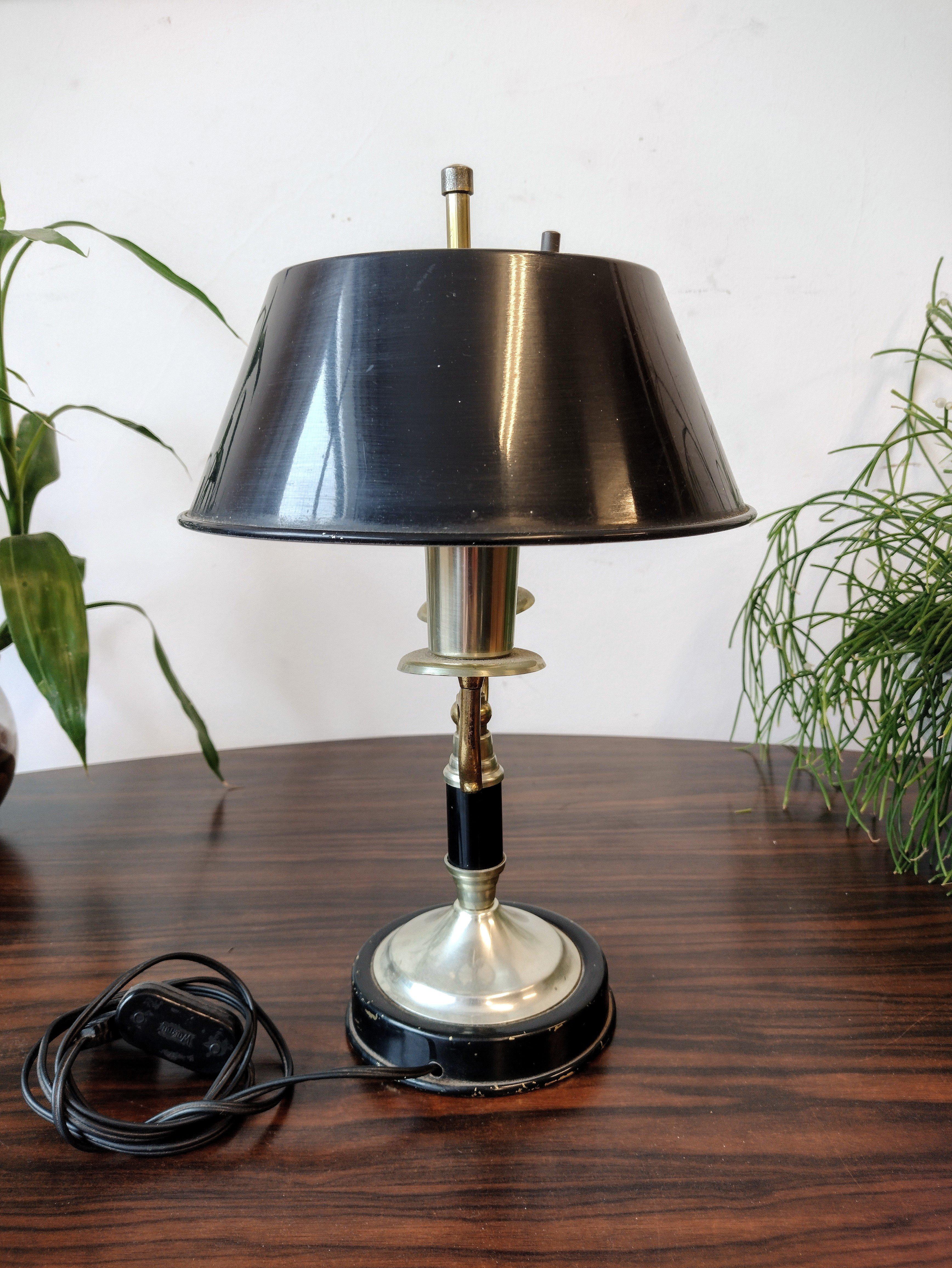 Empire French Style Bouillotte Table Lamp with 2 Lights For Sale