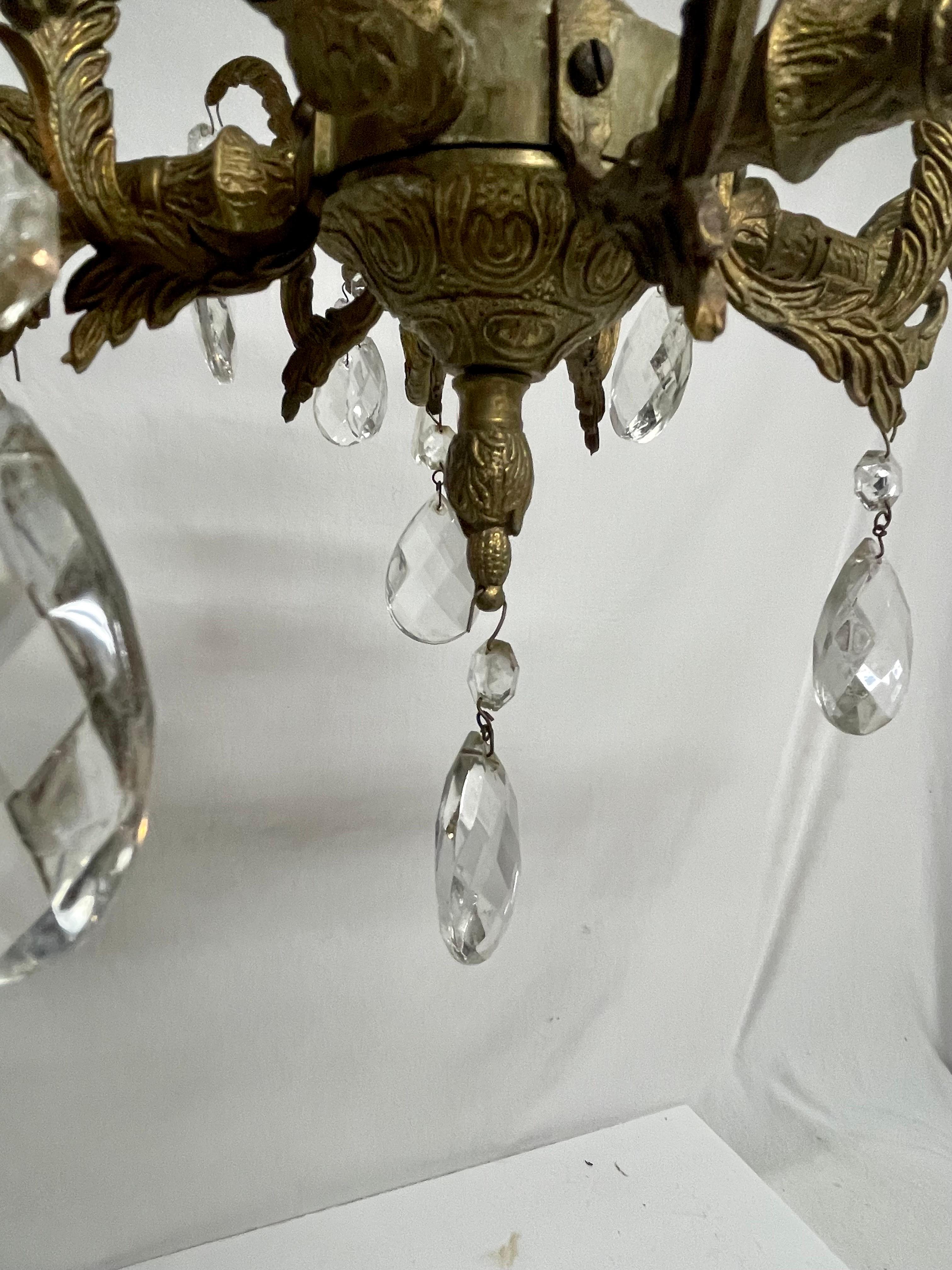 French Style Brass and Crystal Chandelier For Sale 2