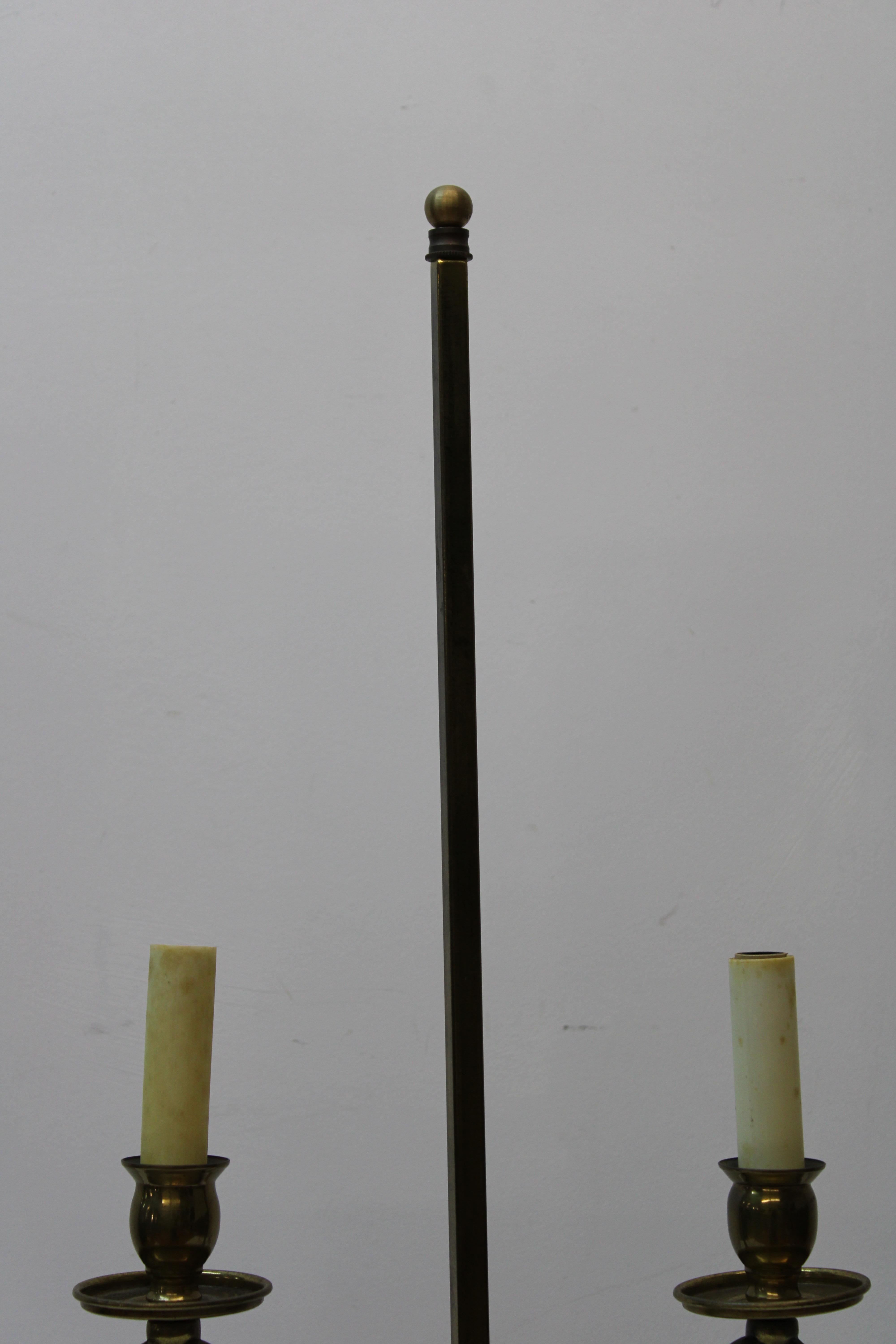 20th Century French Style Brass Candelabra Converted to Table Lamp For Sale