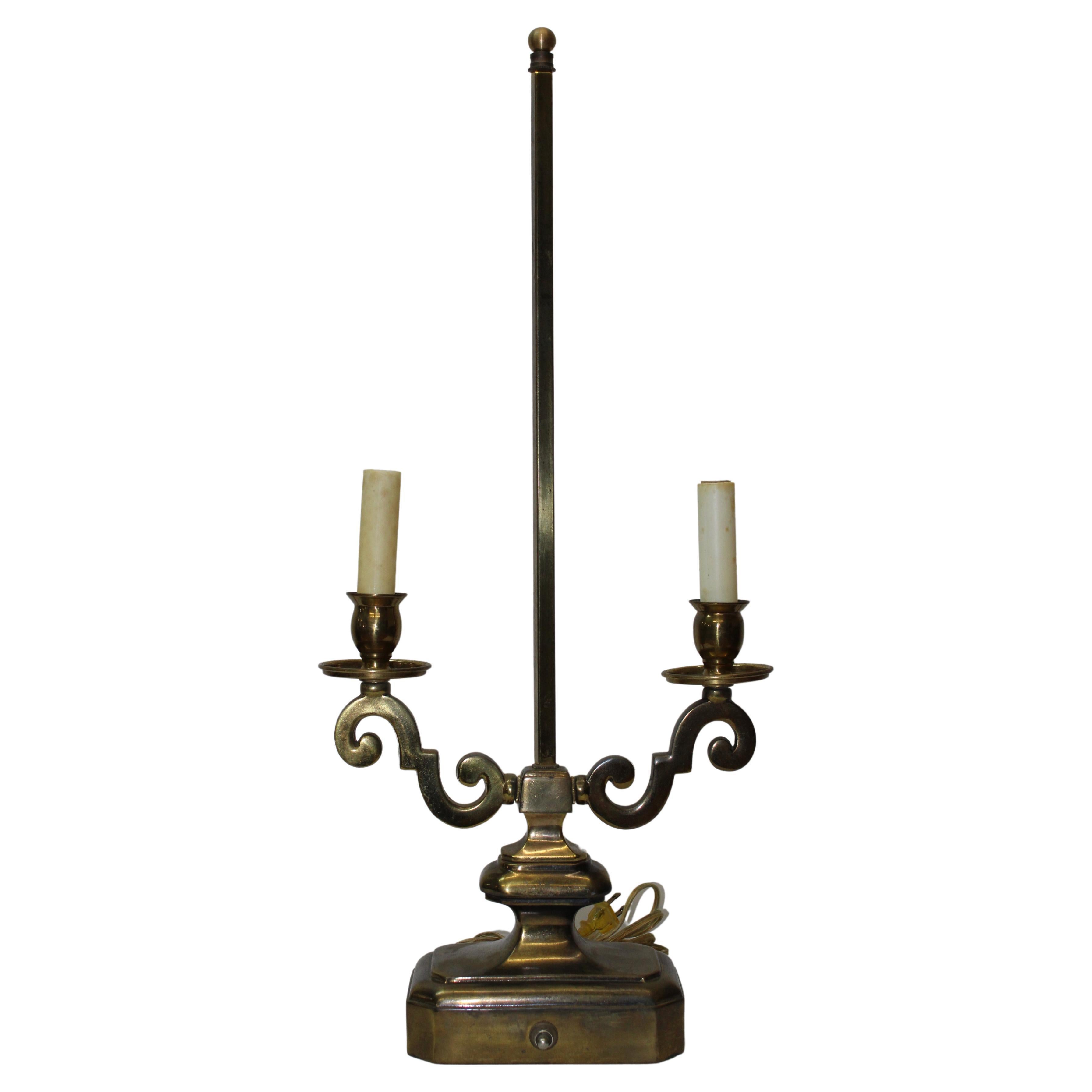 French Style Brass Candelabra Converted to Table Lamp