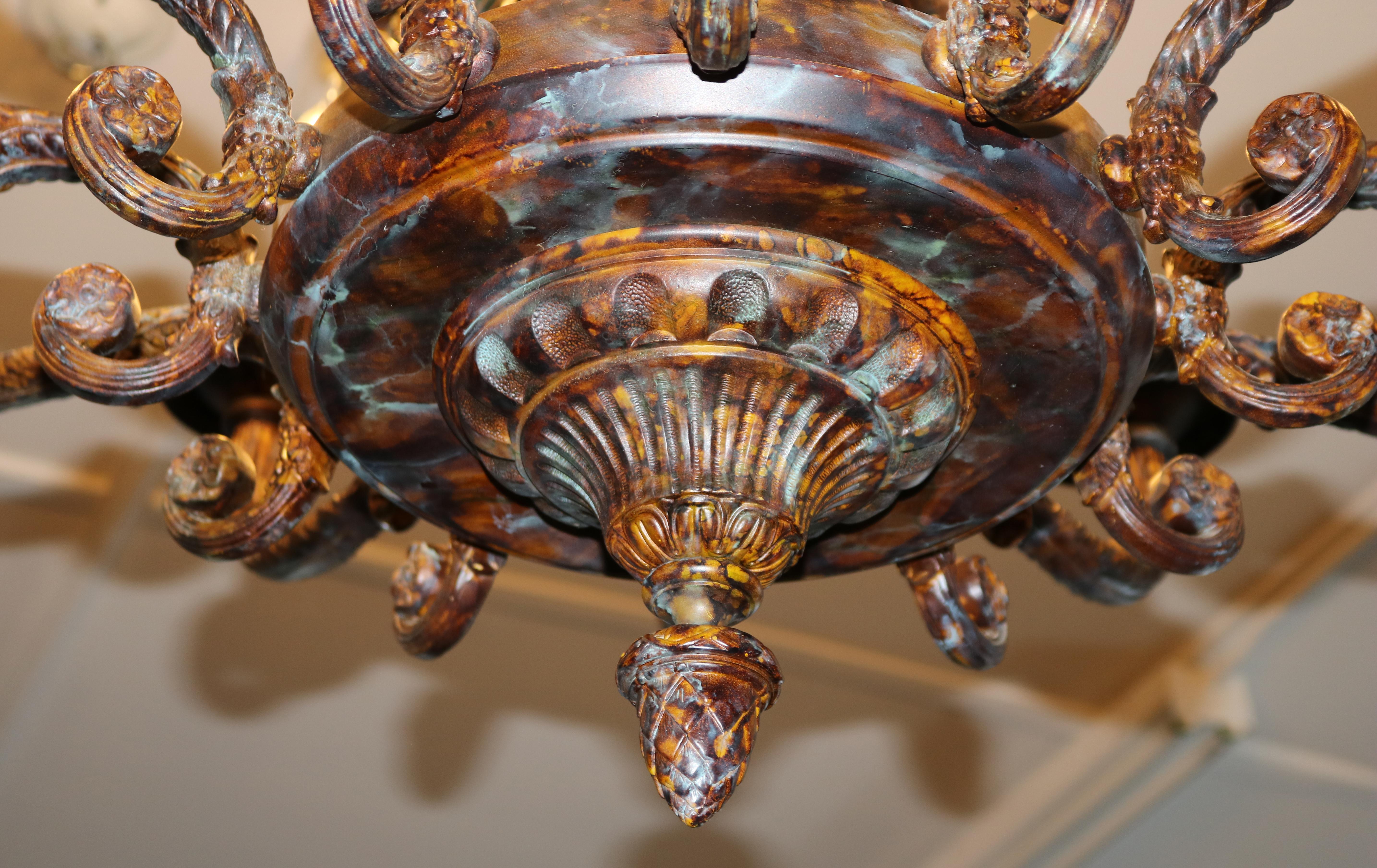 French Style Bronze 18 Light Chandelier By Mariner Model 18430 Royal Heritage For Sale 10