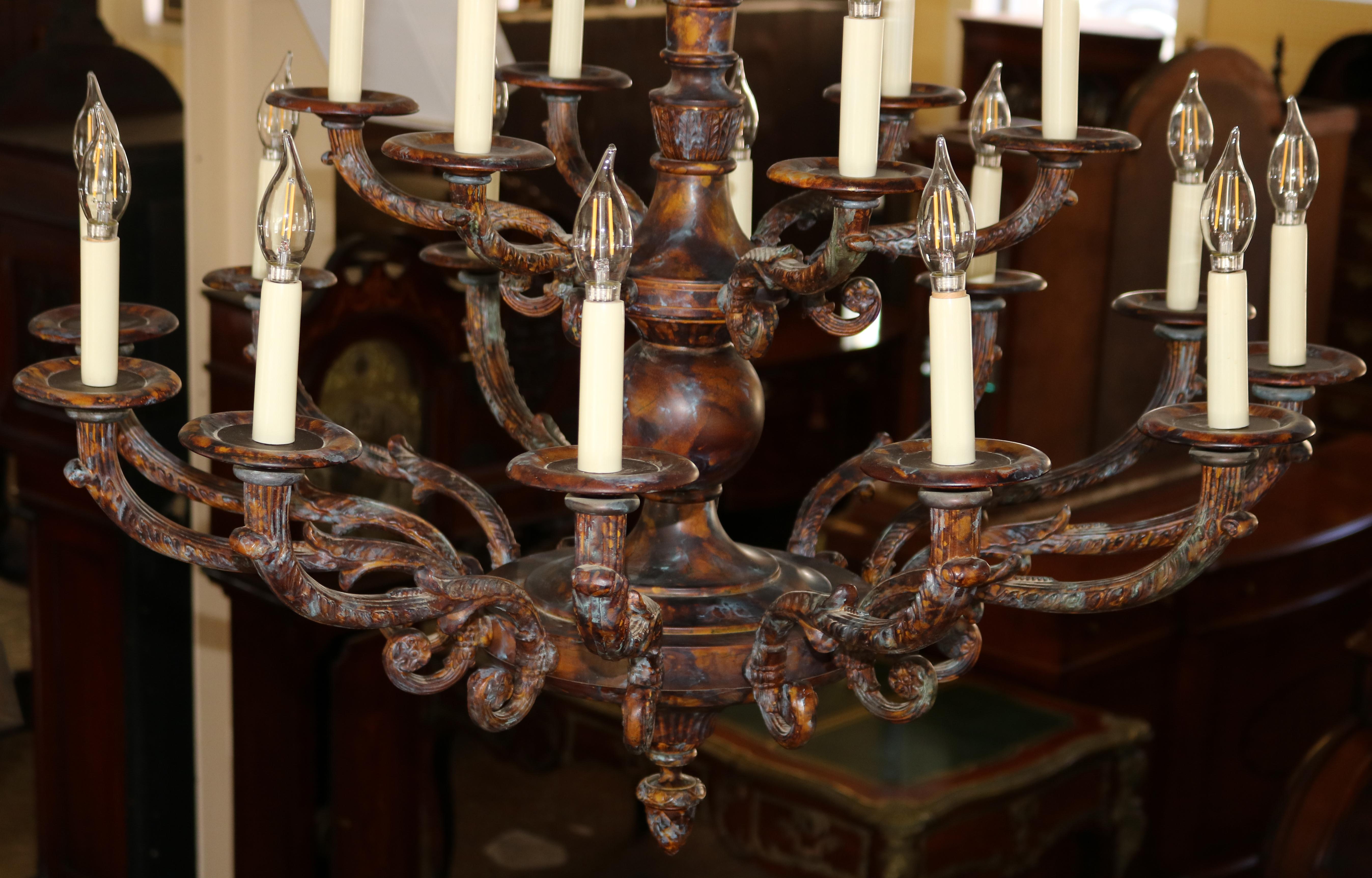 French Style Bronze 18 Light Chandelier By Mariner Model 18430 Royal Heritage For Sale 2