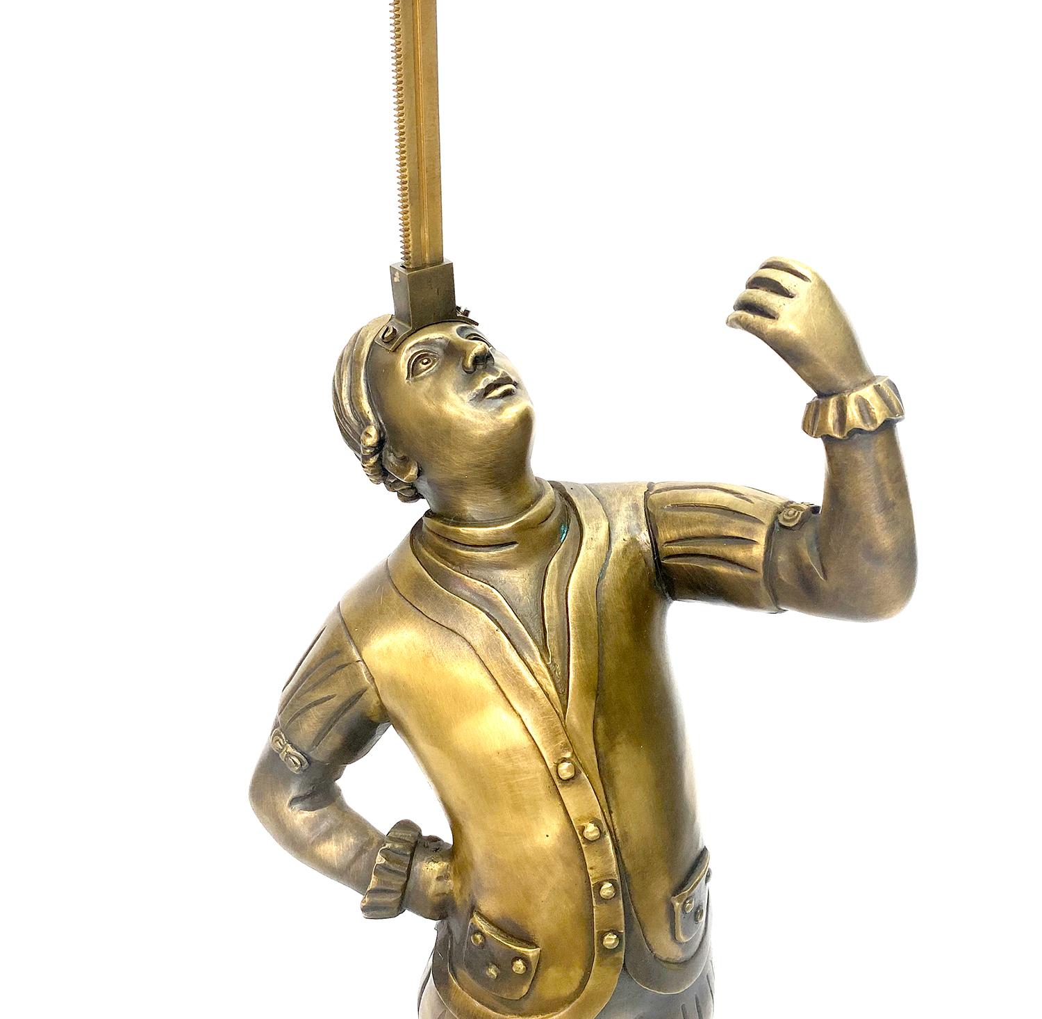 French Style Bronze Acrobat Figure Sawtooth Gravity Driven Falling Mantle Clock For Sale 2