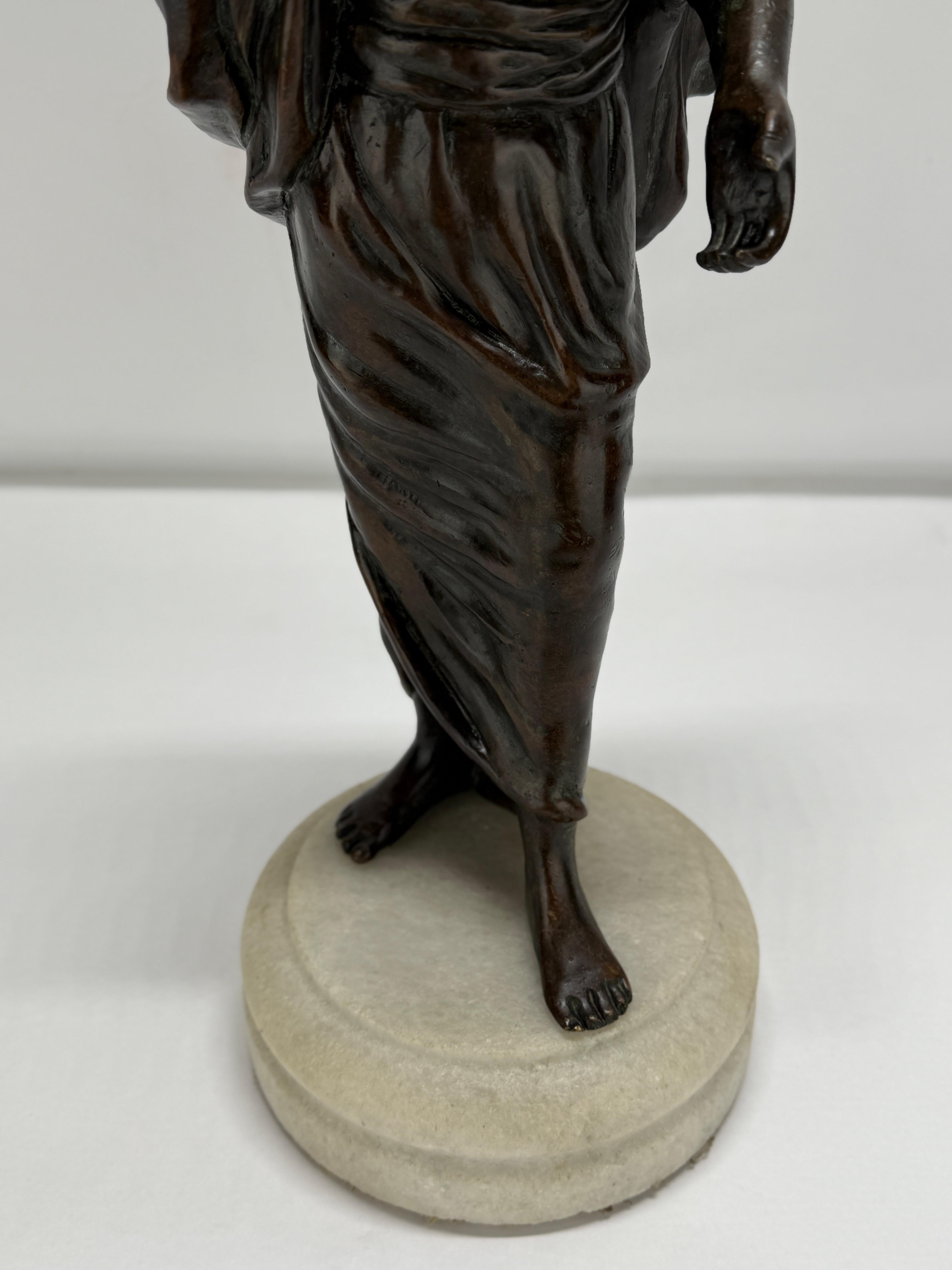 Sculpture orientaliste de style français en bronze sur socle en marbre style Picault en vente 3