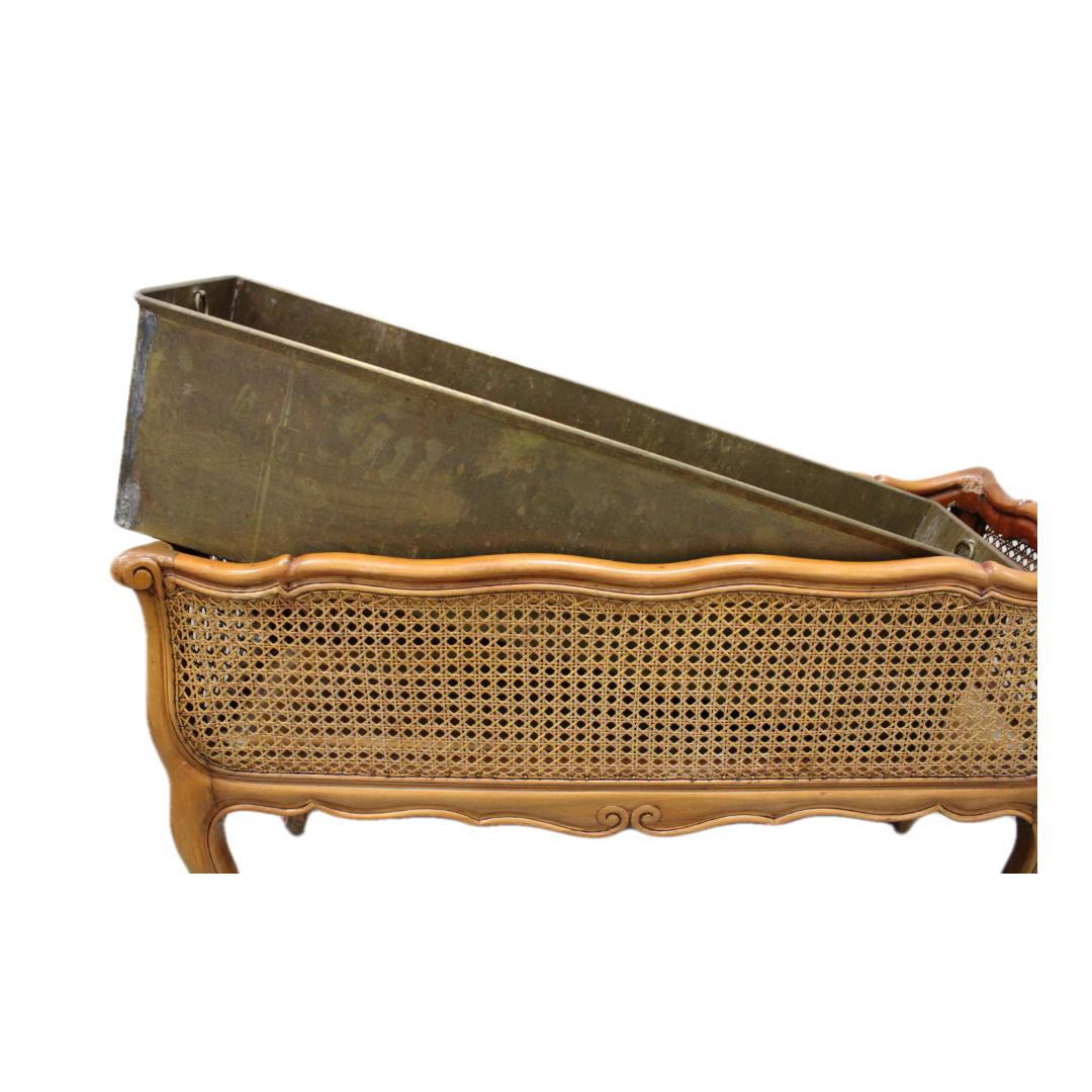 French Style Caned Planter w/ Metal Insert In Good Condition In San Francisco, CA