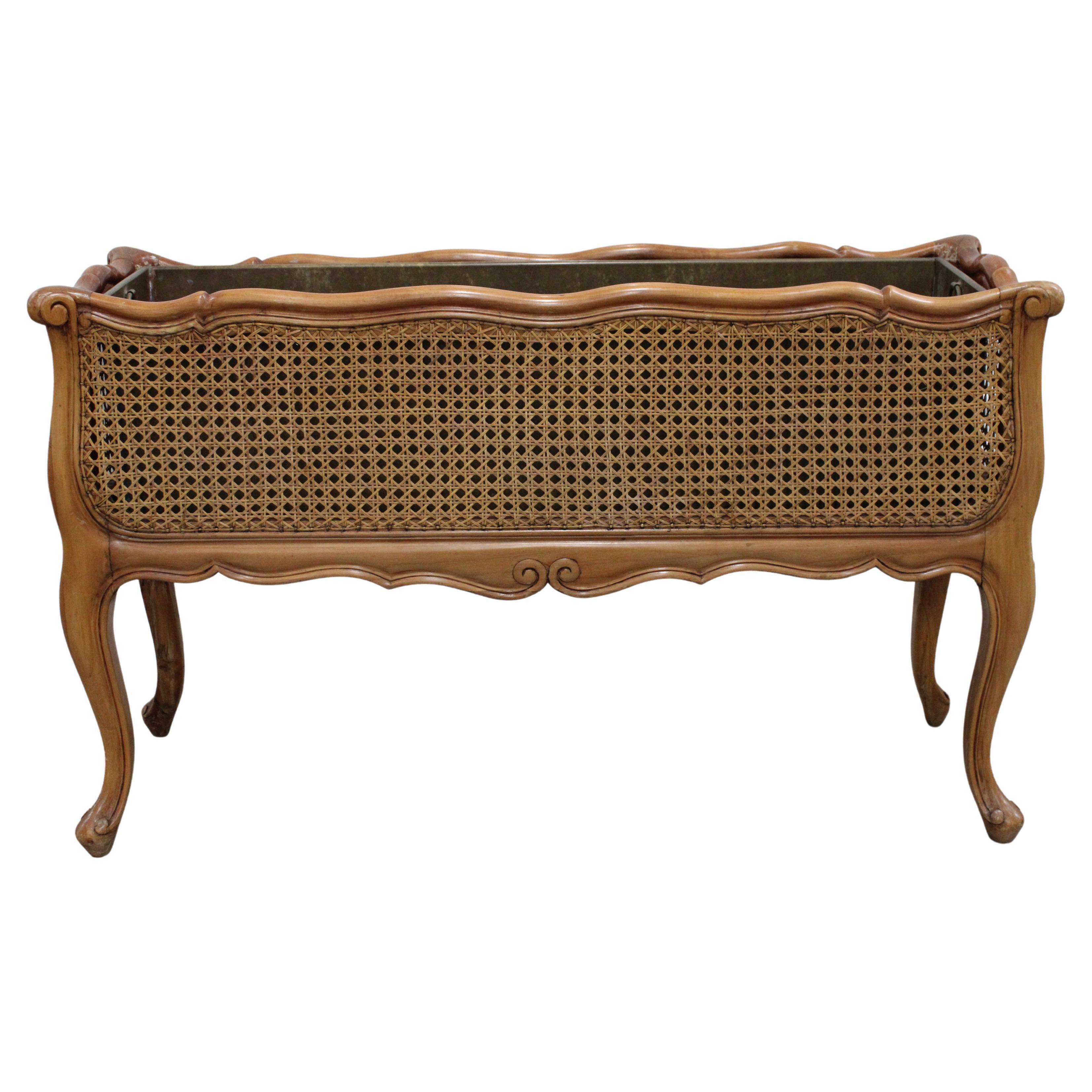 French Style Caned Planter w/ Metal Insert
