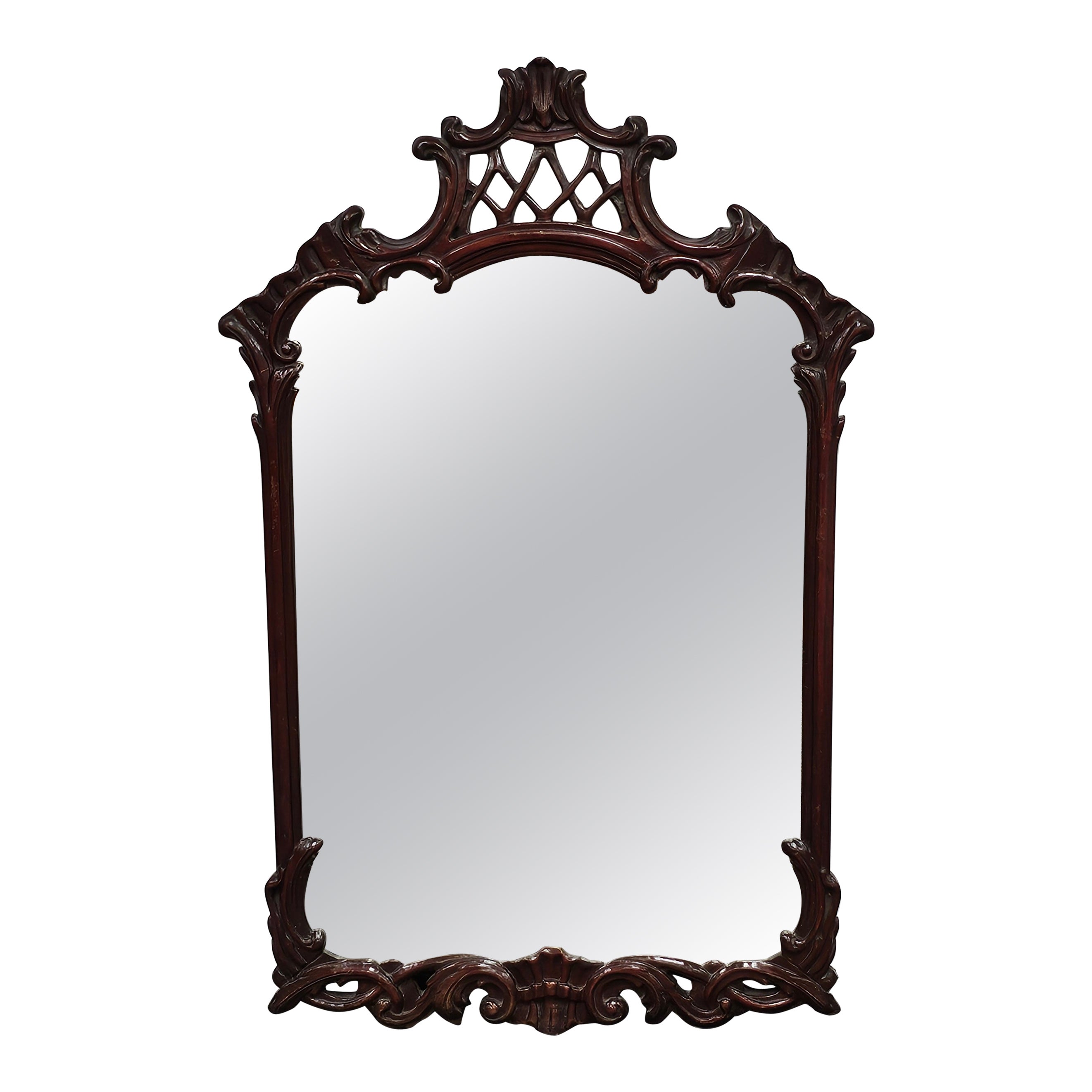 French  Style Carved Mahogany Frame Wall Mirror