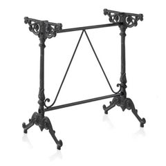 French Style Cast Iron Base with Marble Top Garden Table or Bistro Table