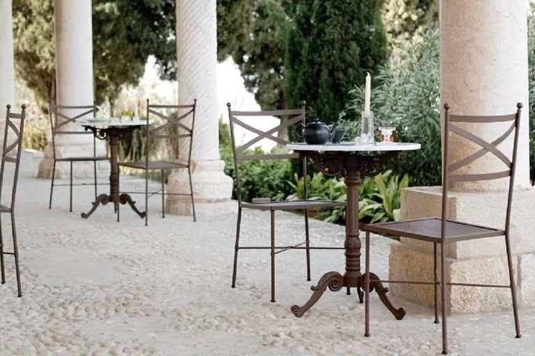 French Style Cast Iron Base With Marble Top Garden Table Or Bistro Cast Iron Base With Marble Top Garden