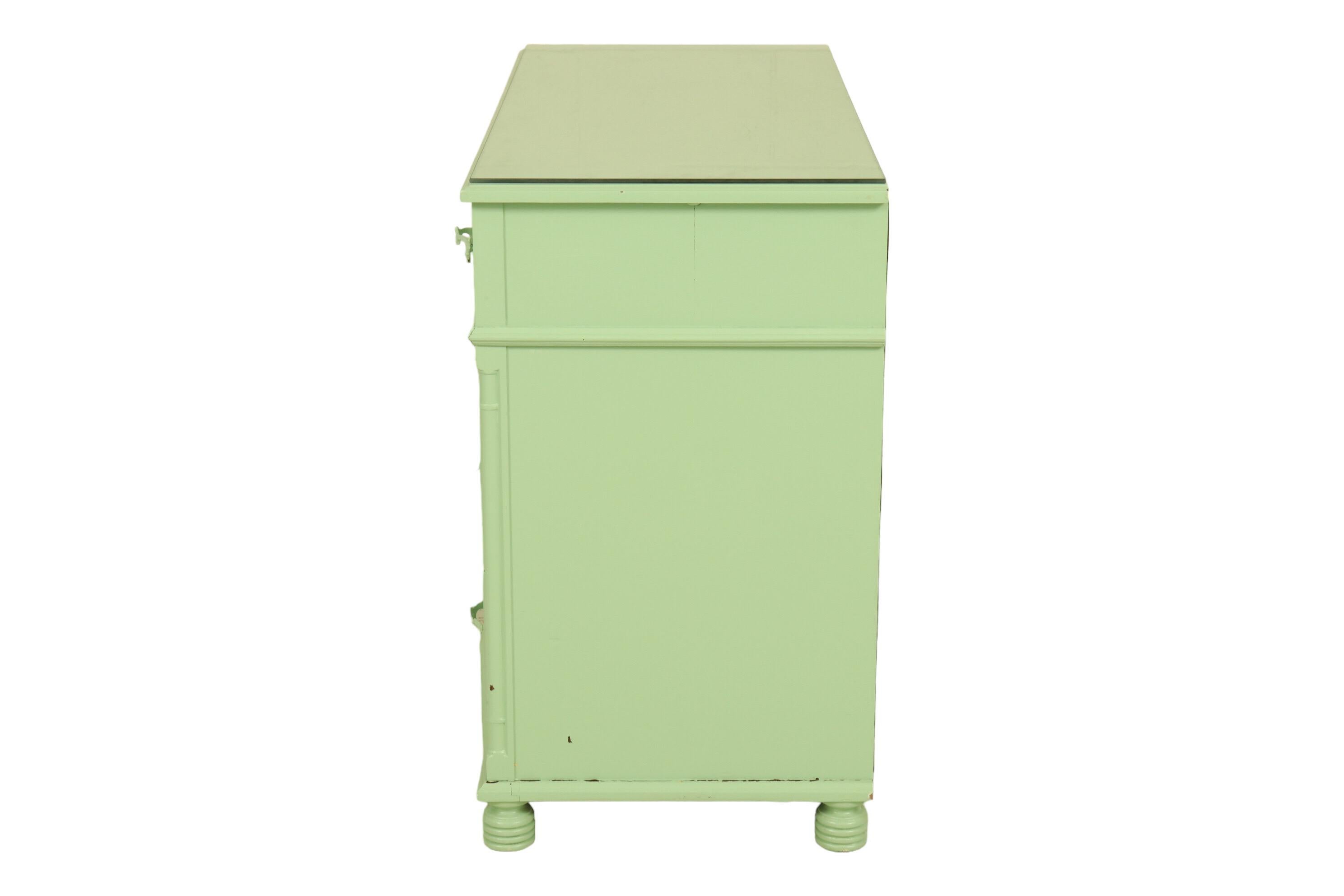20th Century French Style Chest of Drawers in Sage Green