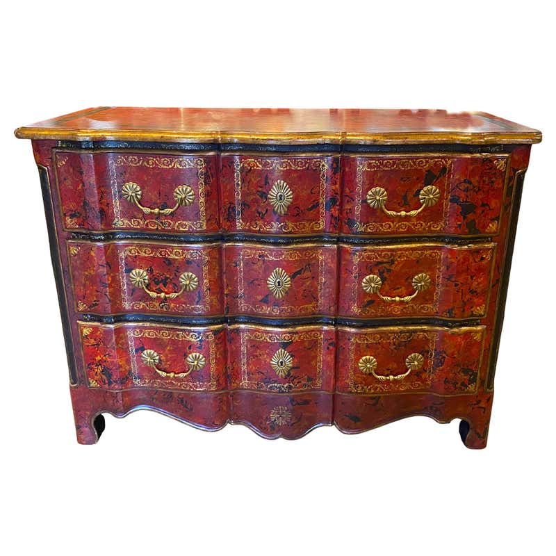 Italian Red Lacquer Commode Chest of Drawers For Sale at 1stDibs | red ...