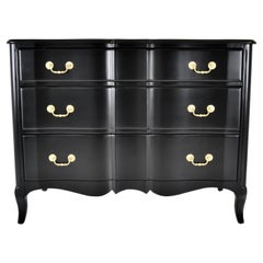 French Style Commode in Black Lacquer