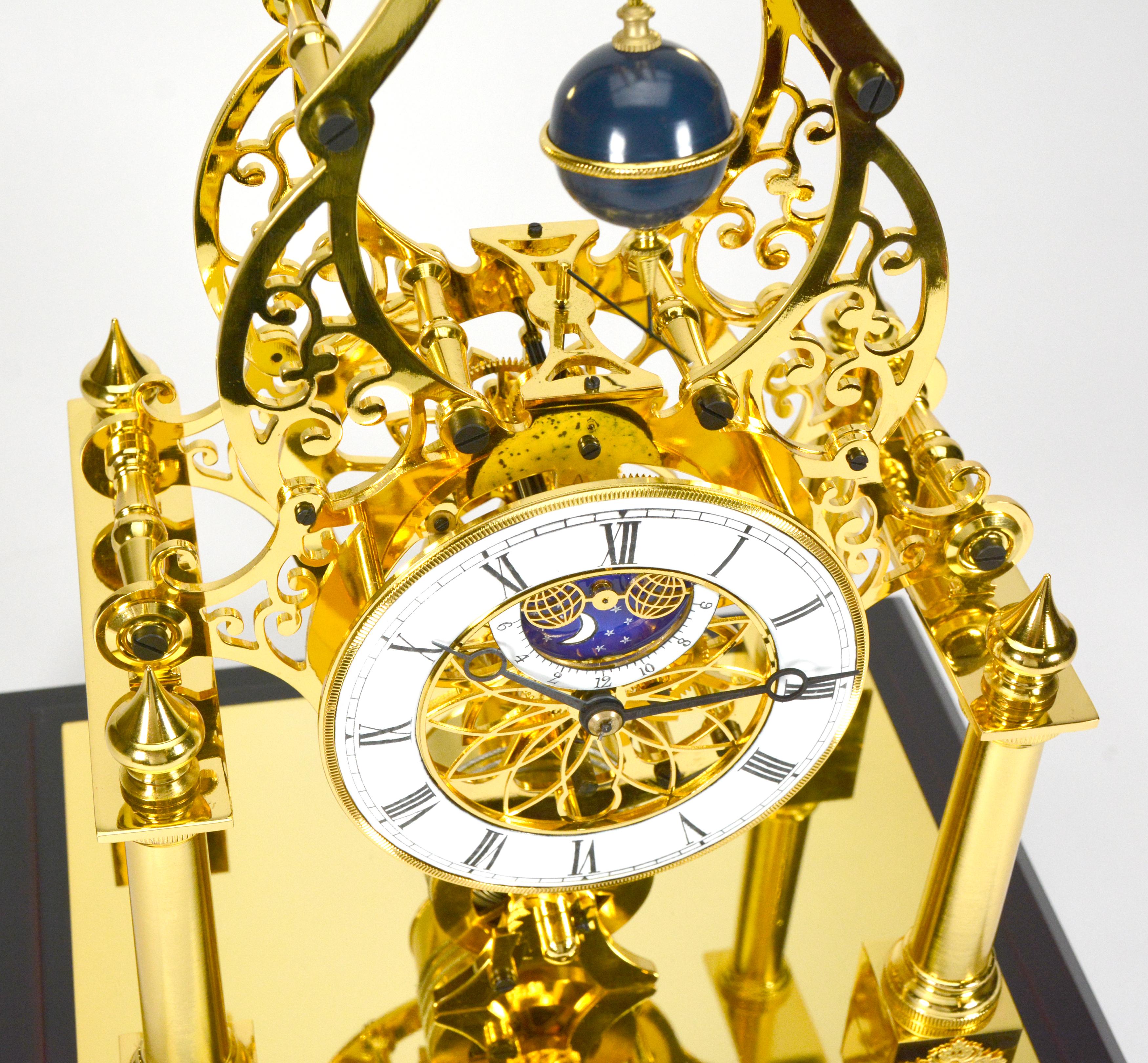 French Style Conical Pendulum Rotary Flying Ball Fusee Noiseless Skeleton Clock For Sale 5