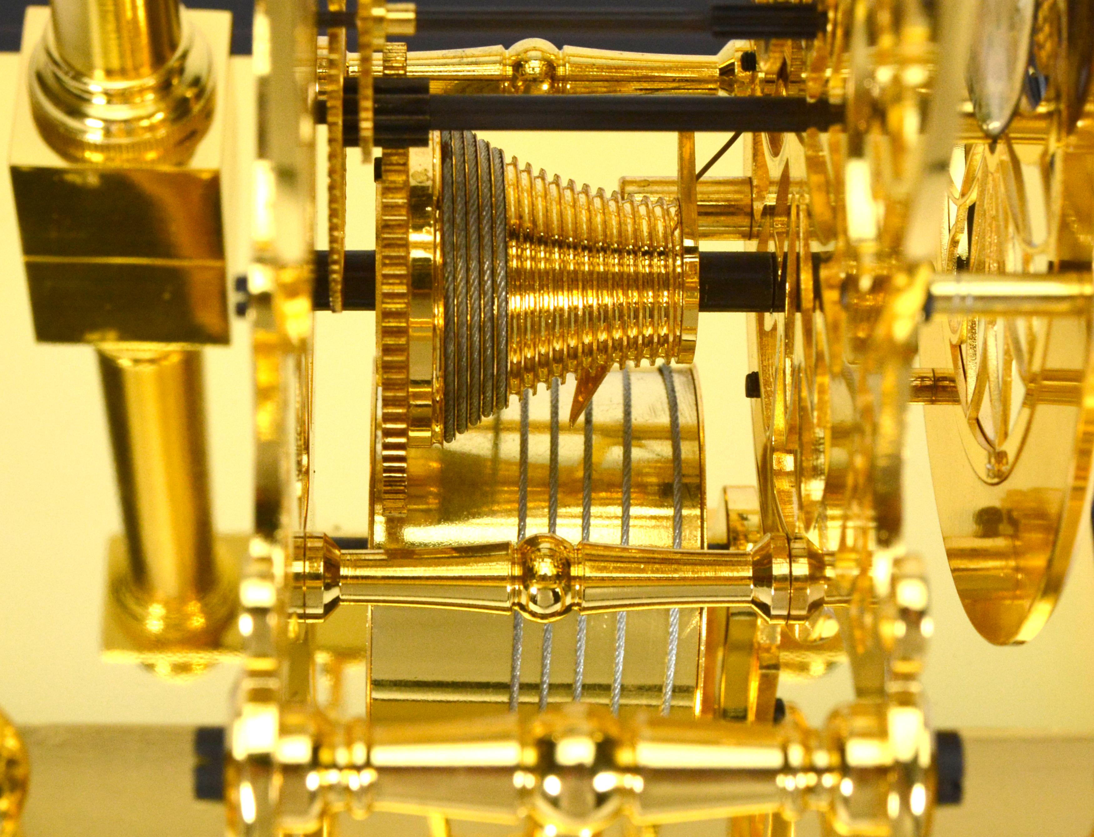 French Style Conical Pendulum Rotary Flying Ball Fusee Noiseless Skeleton Clock For Sale 7