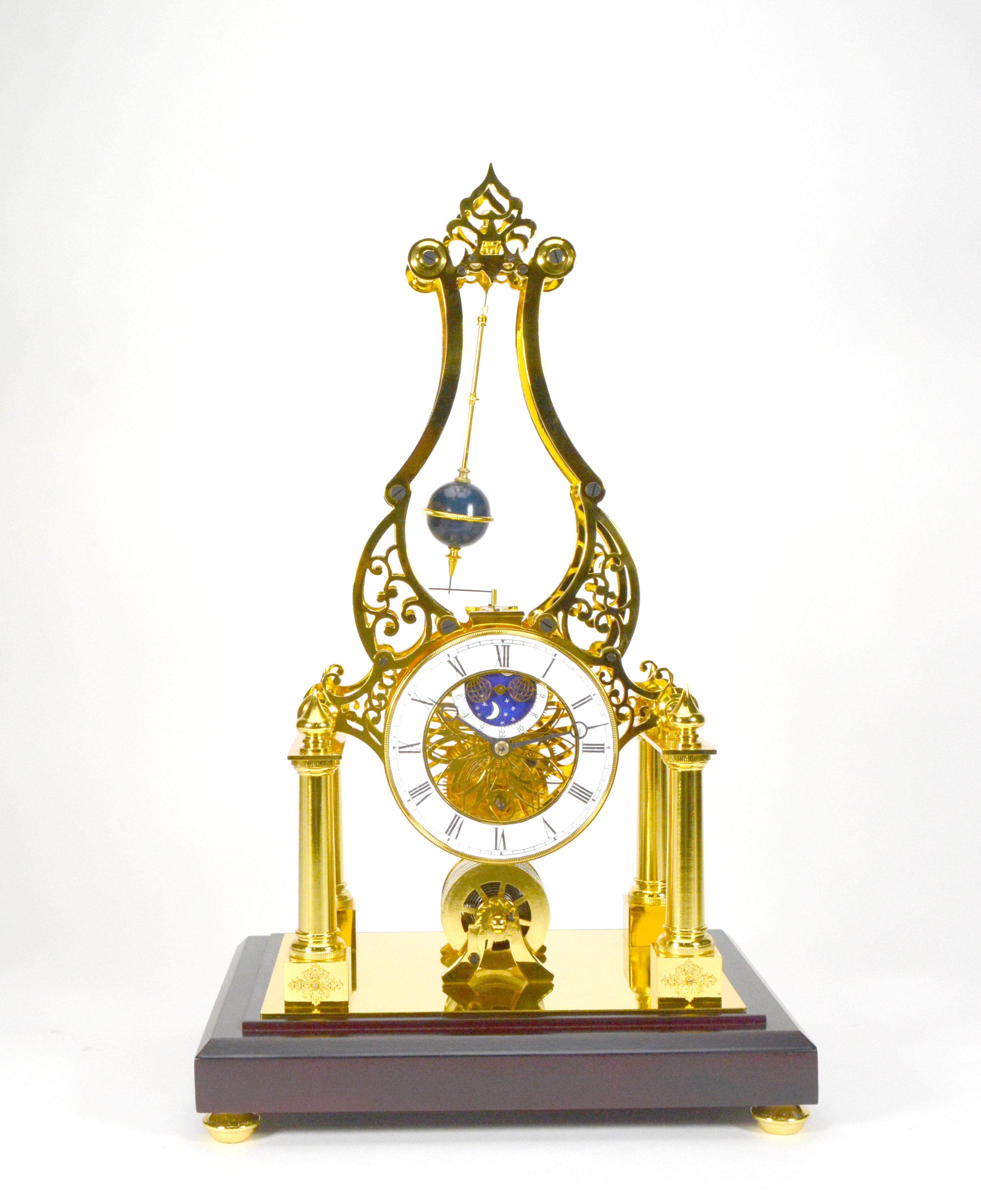 French Style Conical Pendulum Rotary Flying Ball Fusee Noiseless Skeleton Clock For Sale 1