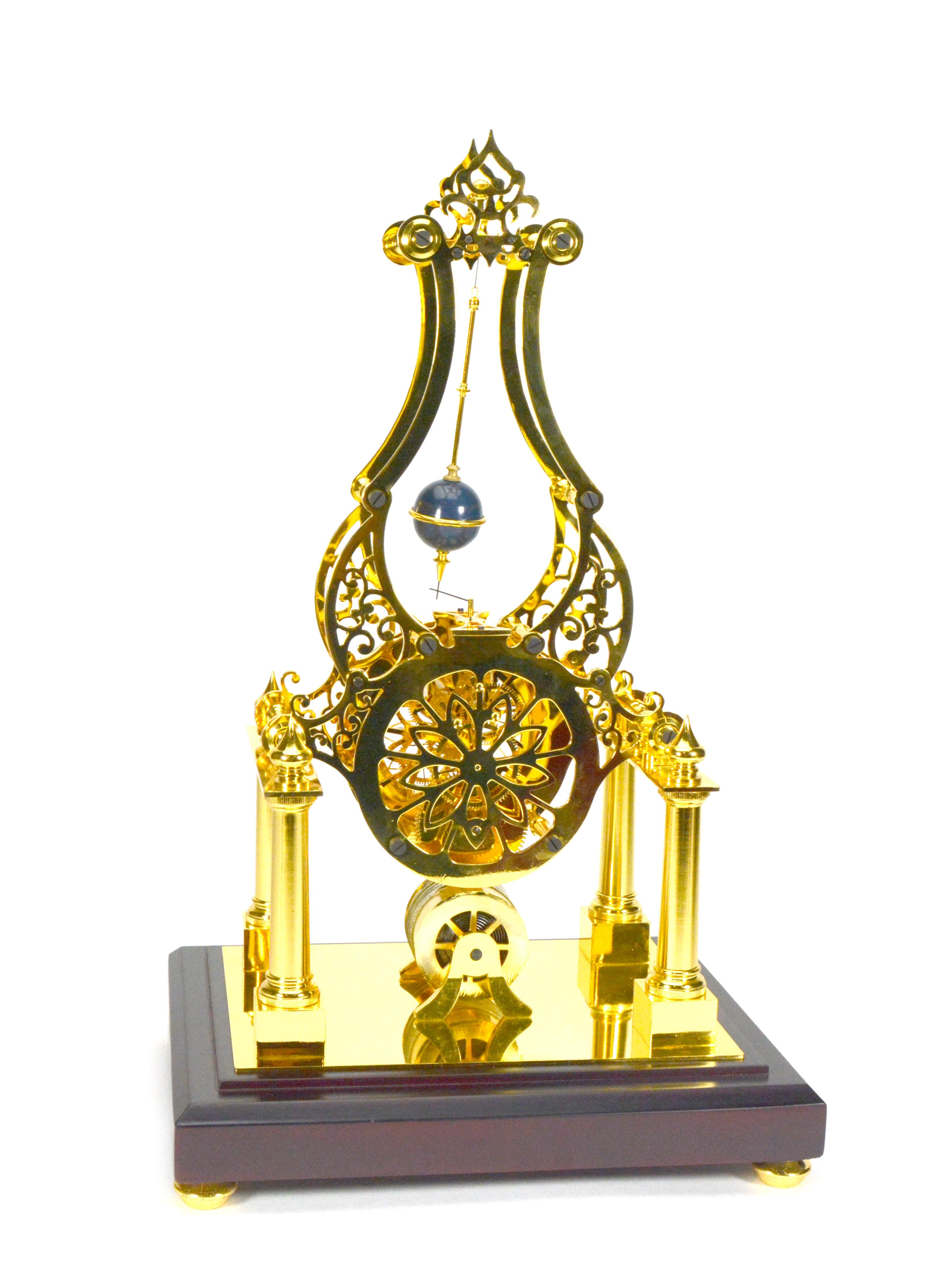 French Style Conical Pendulum Rotary Flying Ball Fusee Noiseless Skeleton Clock For Sale 2