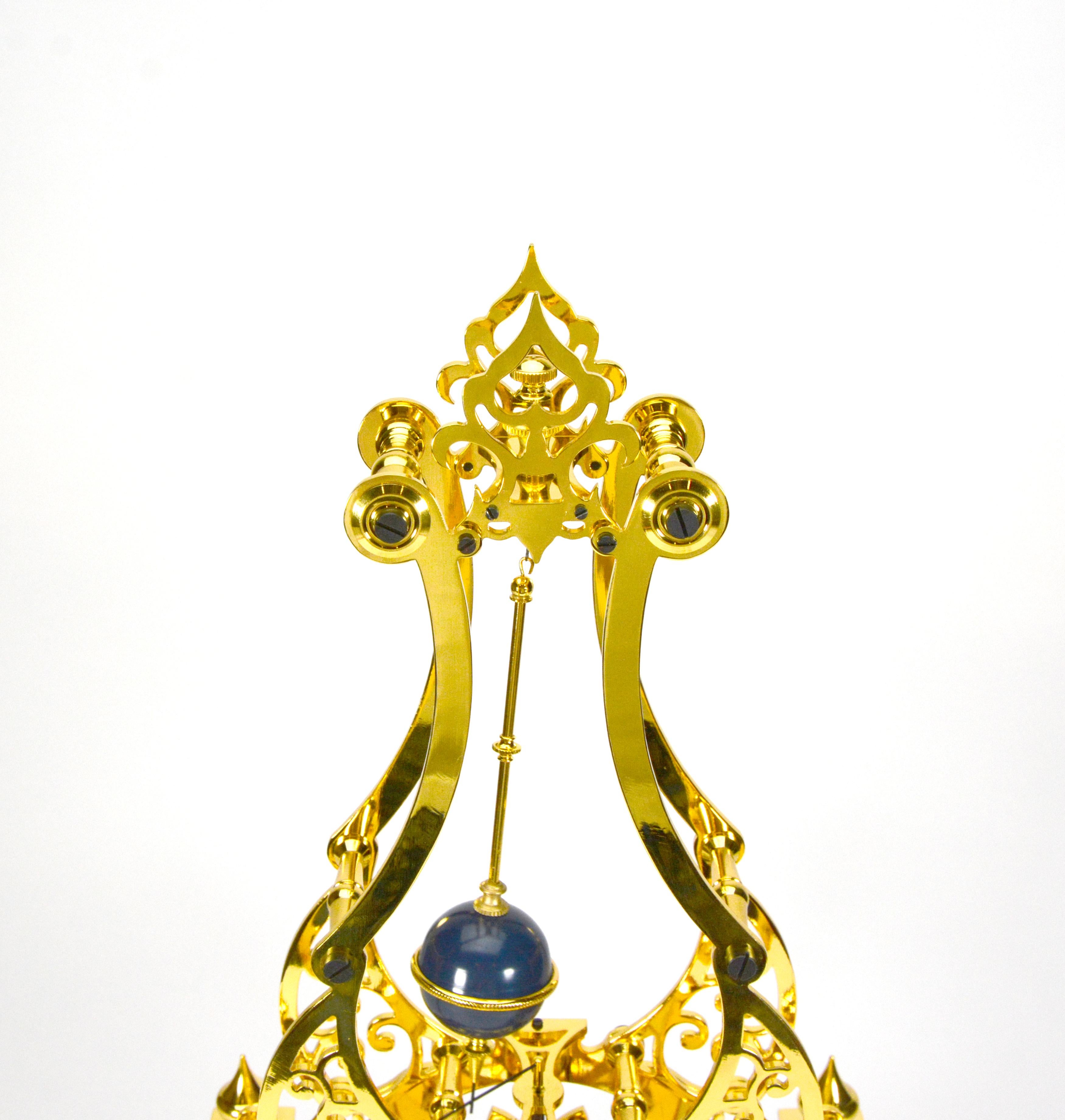 French Style Conical Pendulum Rotary Flying Ball Fusee Noiseless Skeleton Clock For Sale 3