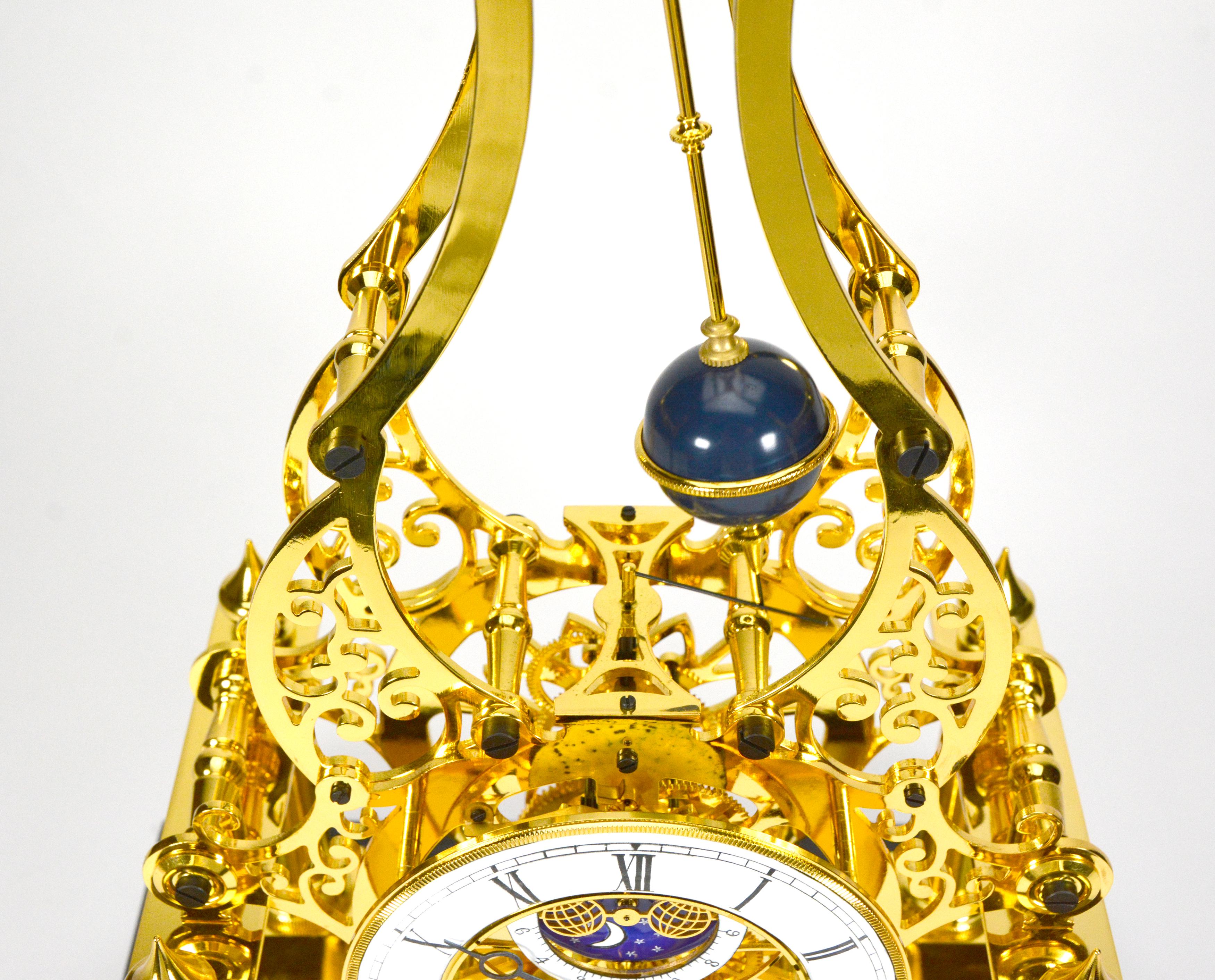 French Style Conical Pendulum Rotary Flying Ball Fusee Noiseless Skeleton Clock For Sale 4