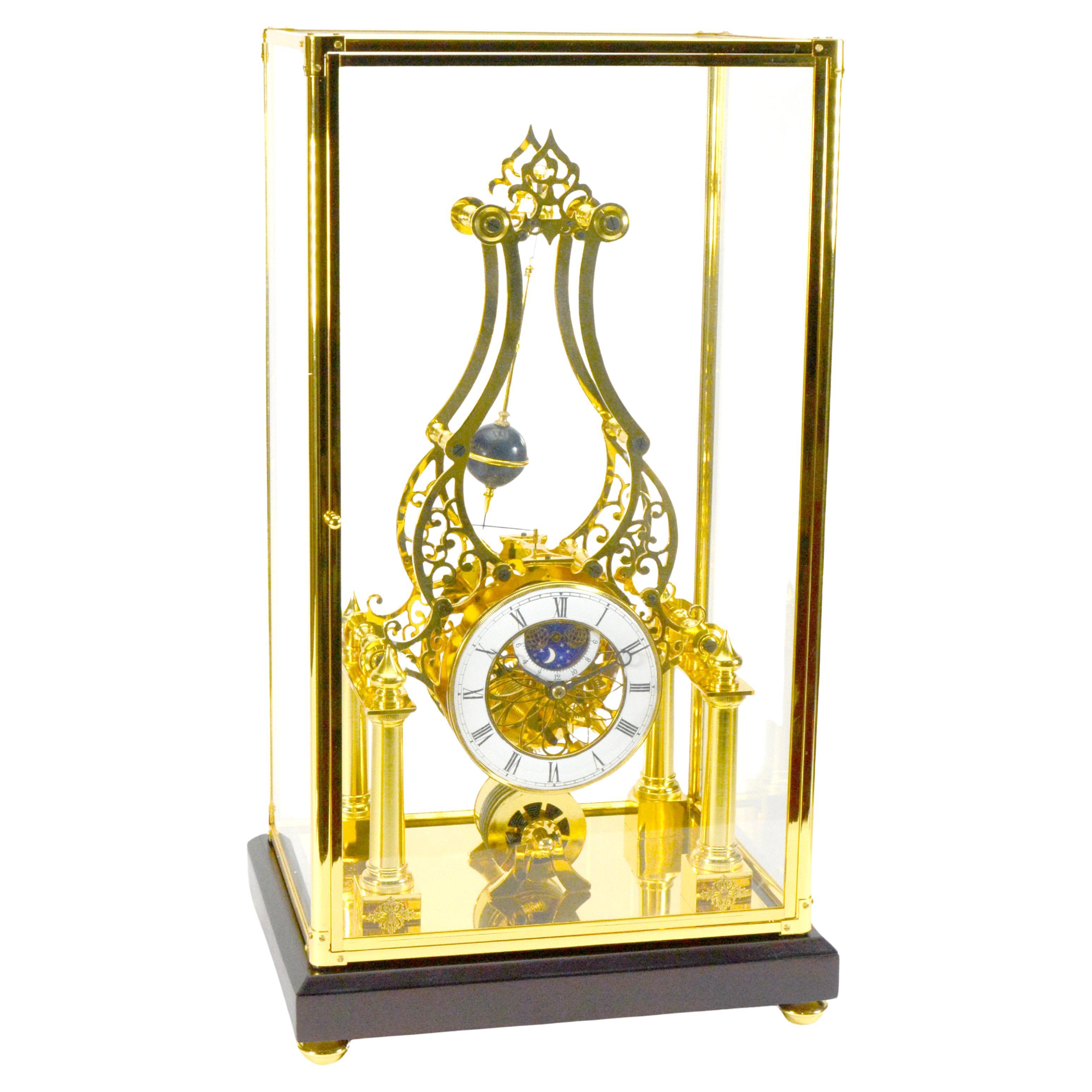 French Style Conical Pendulum Rotary Flying Ball Fusee Noiseless Skeleton Clock