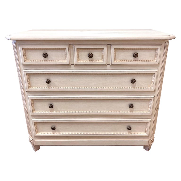 French Style Cream Distressed Tall Chest of Drawers by Louis J. Solomon at  1stDibs | french style cream tall chest of drawers, cream distressed  furniture, tall cream chest of drawers