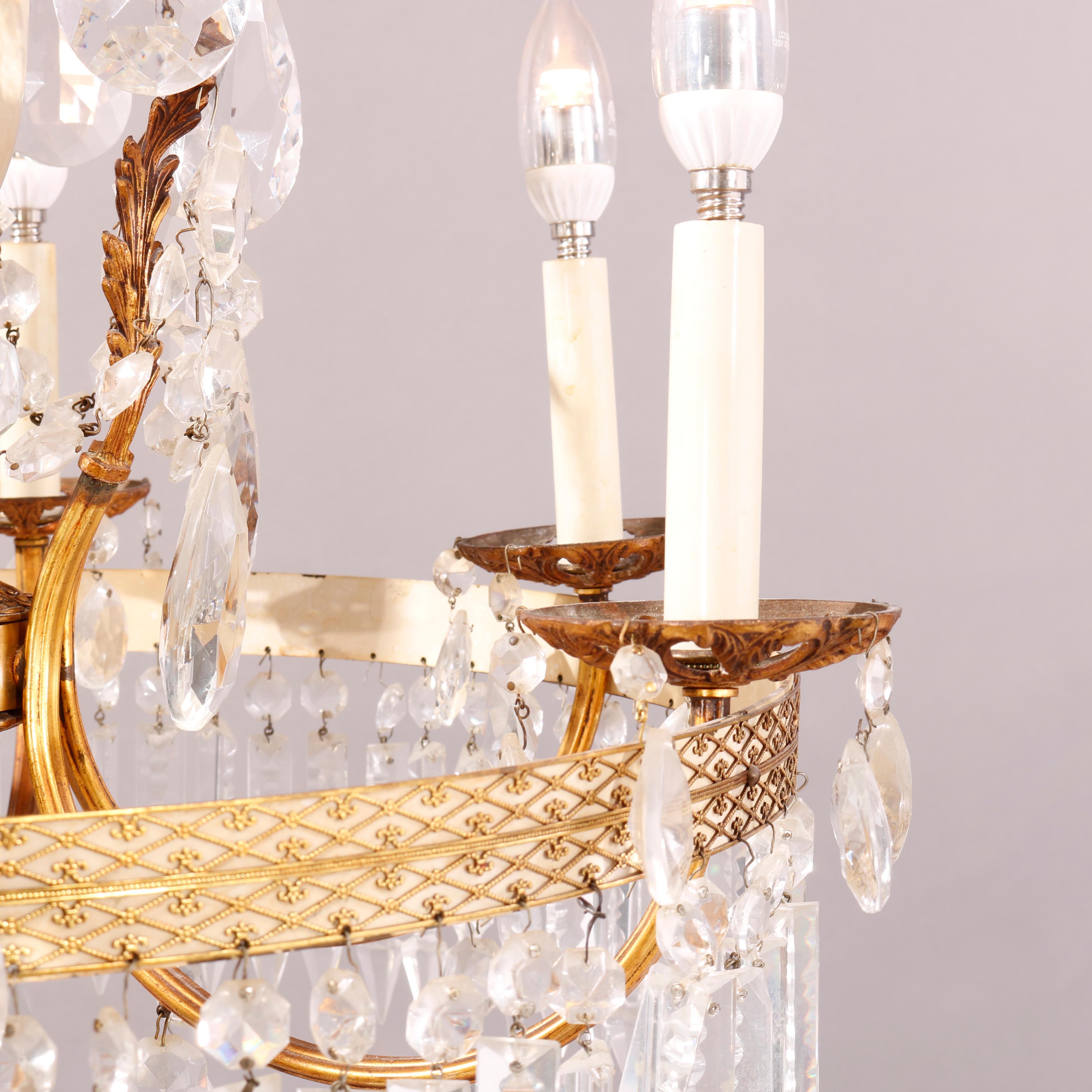  French Style Crystal Chandelier, 20th C For Sale 6
