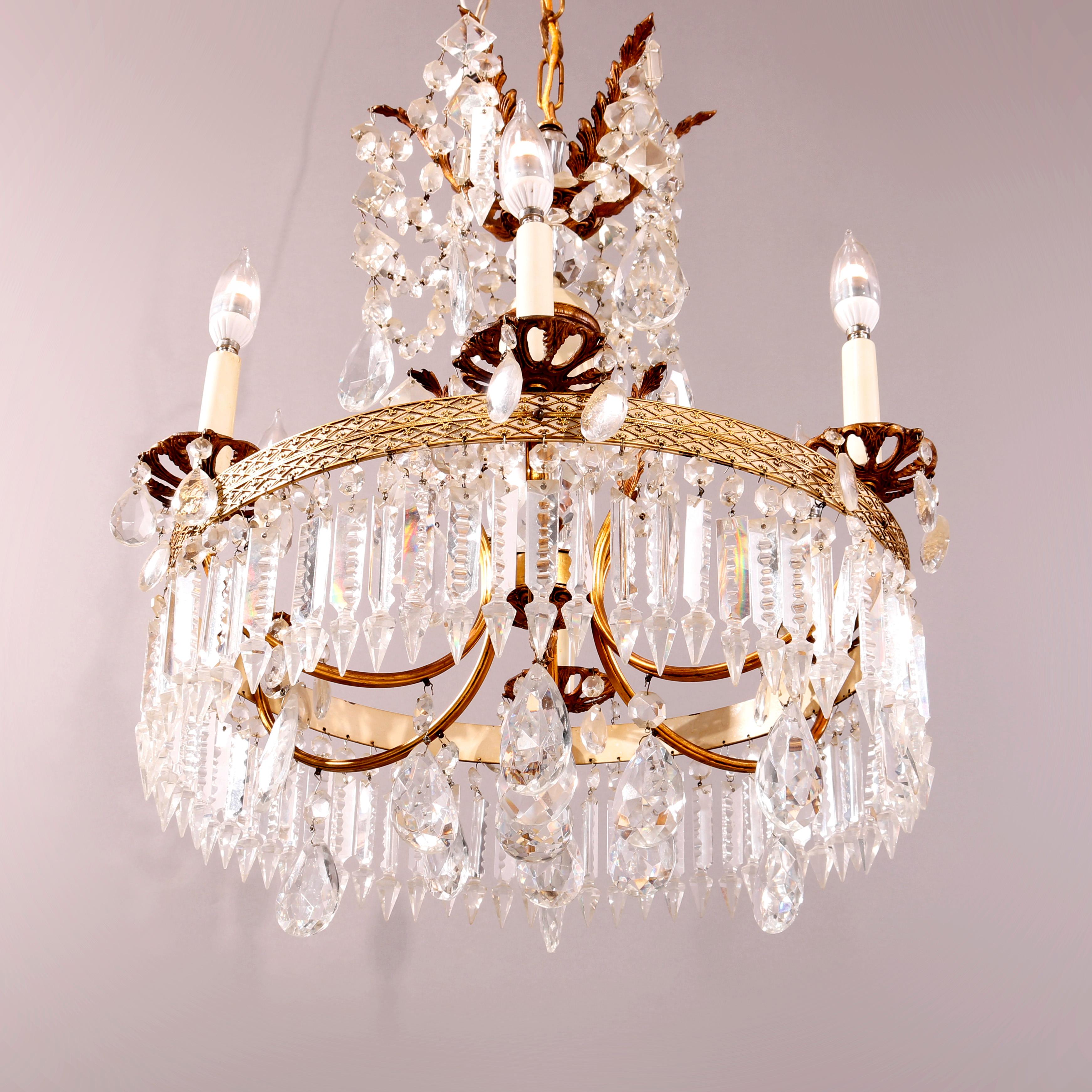  French Style Crystal Chandelier, 20th C In Good Condition For Sale In Big Flats, NY