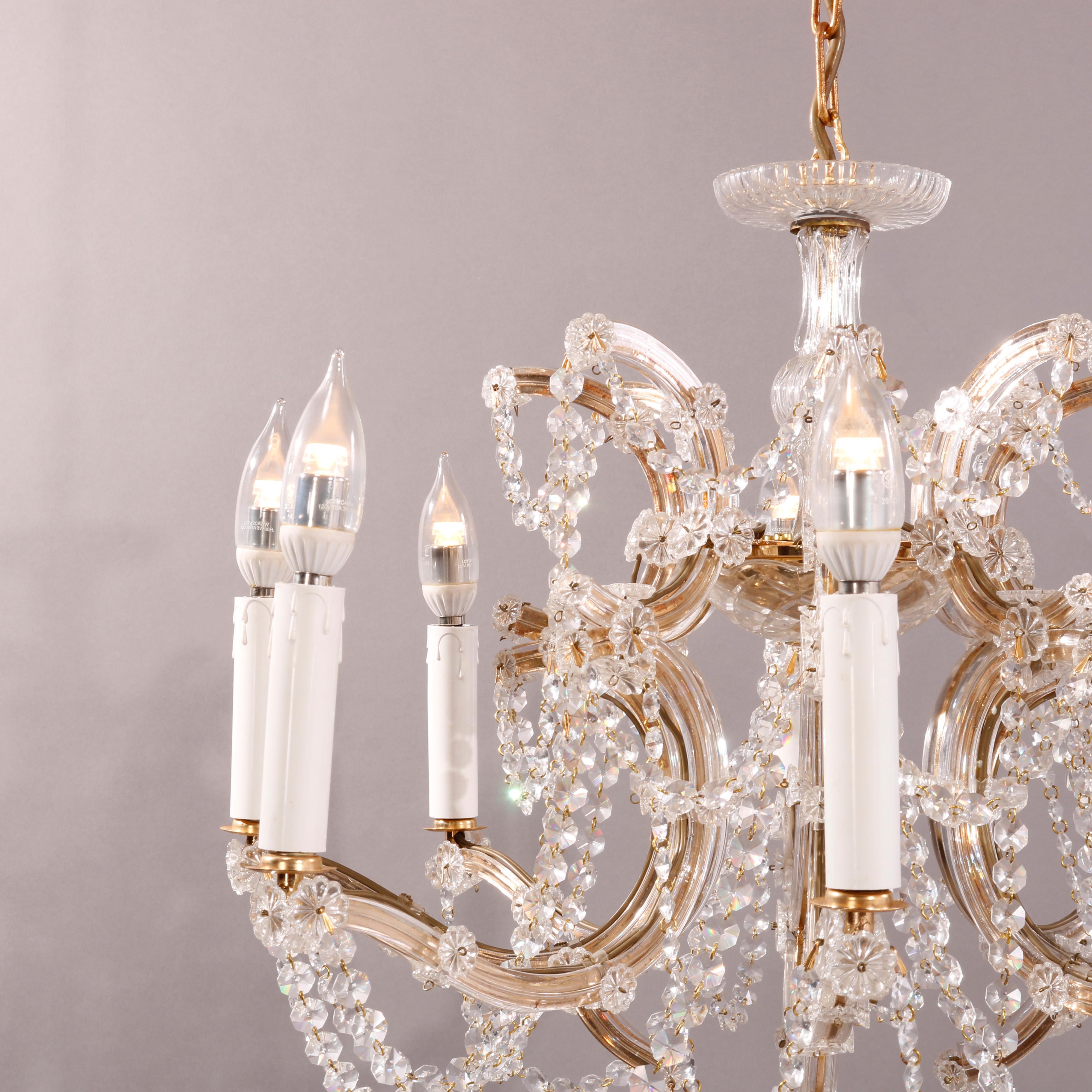  French Style Crystal Chandelier, 20th C For Sale 1