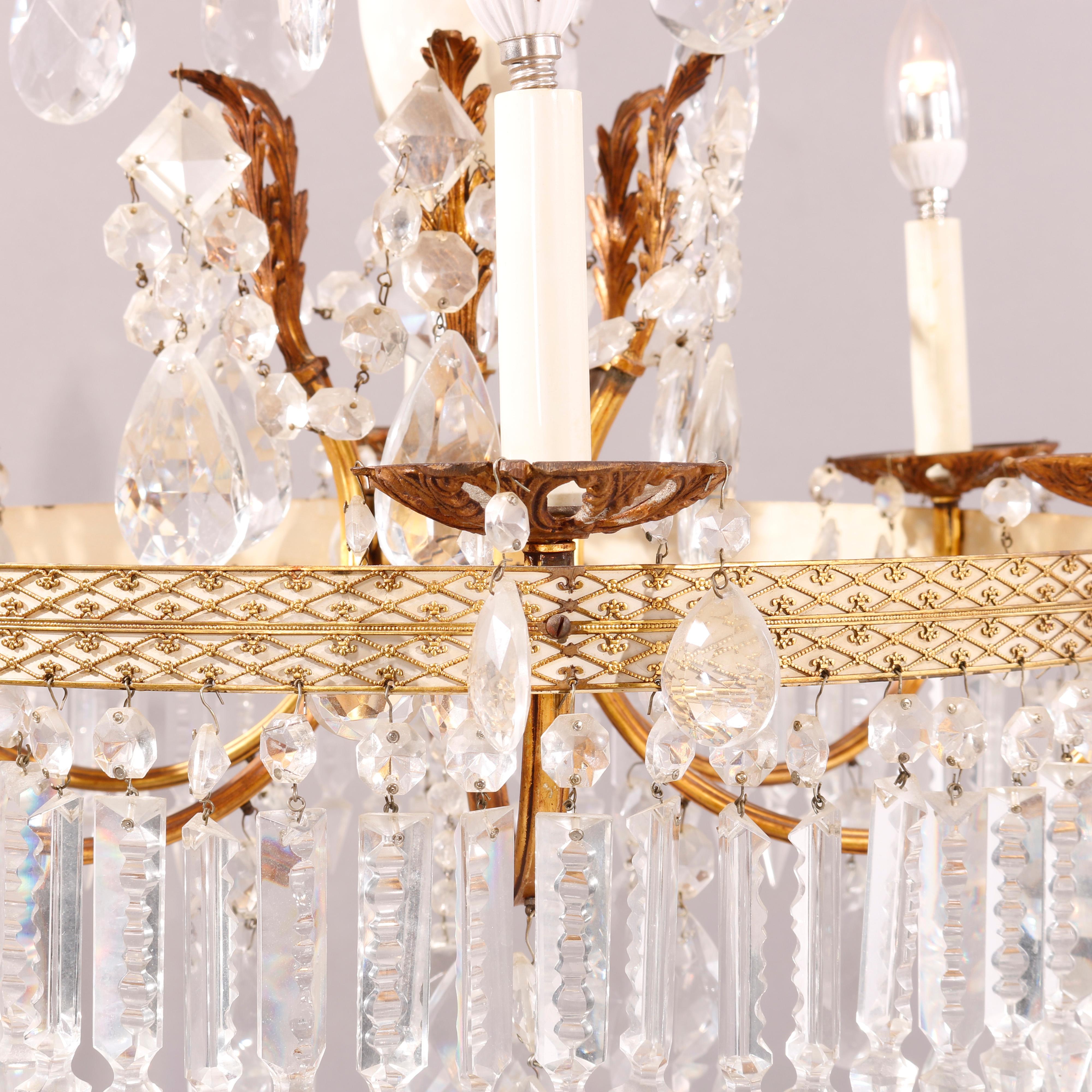  French Style Crystal Chandelier, 20th C For Sale 2
