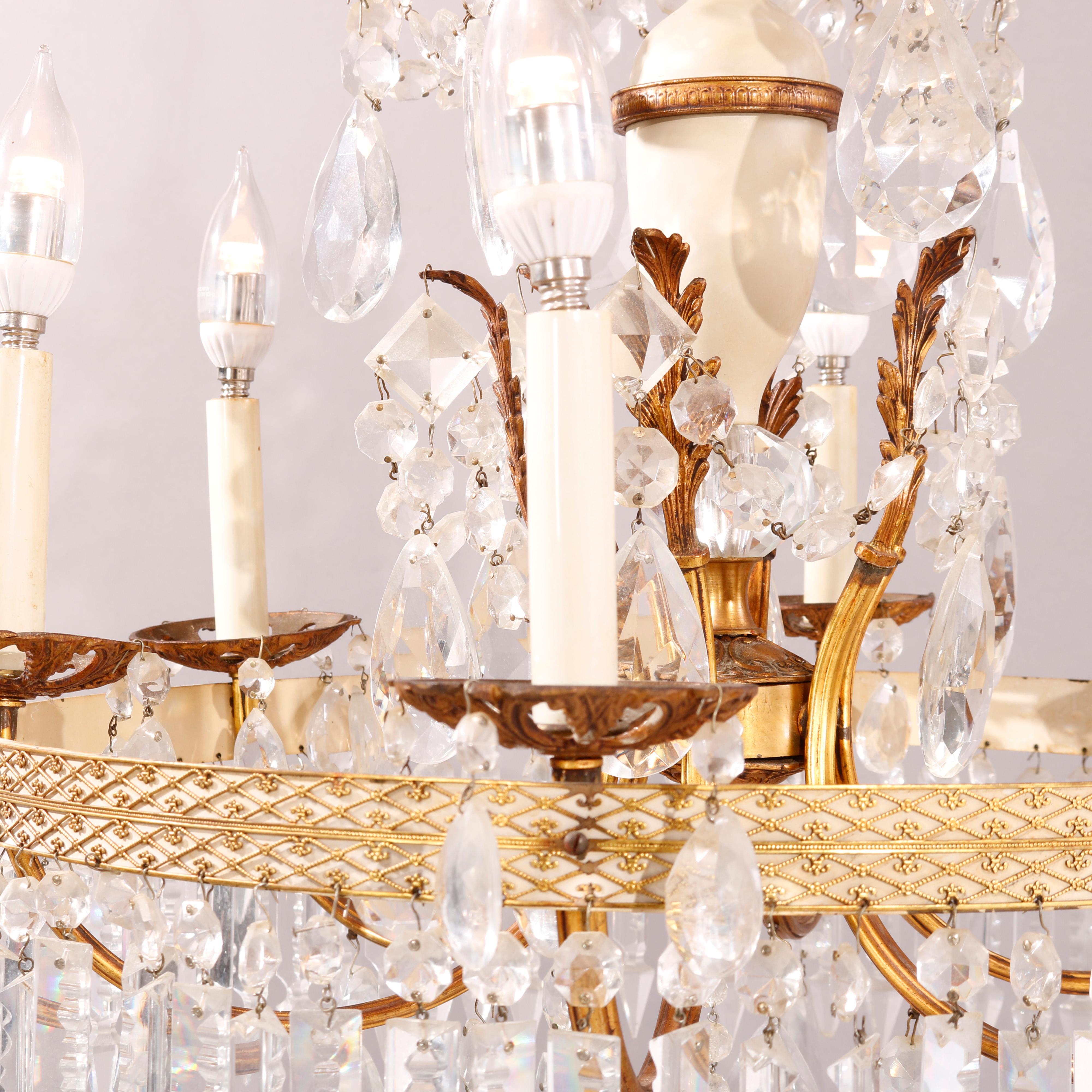  French Style Crystal Chandelier, 20th C For Sale 3