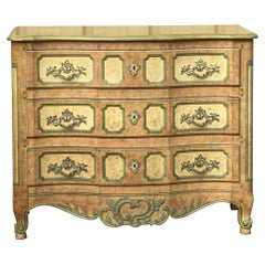 French Style Custom Painted Fruitwood Commode / Chest by Baker Furniture