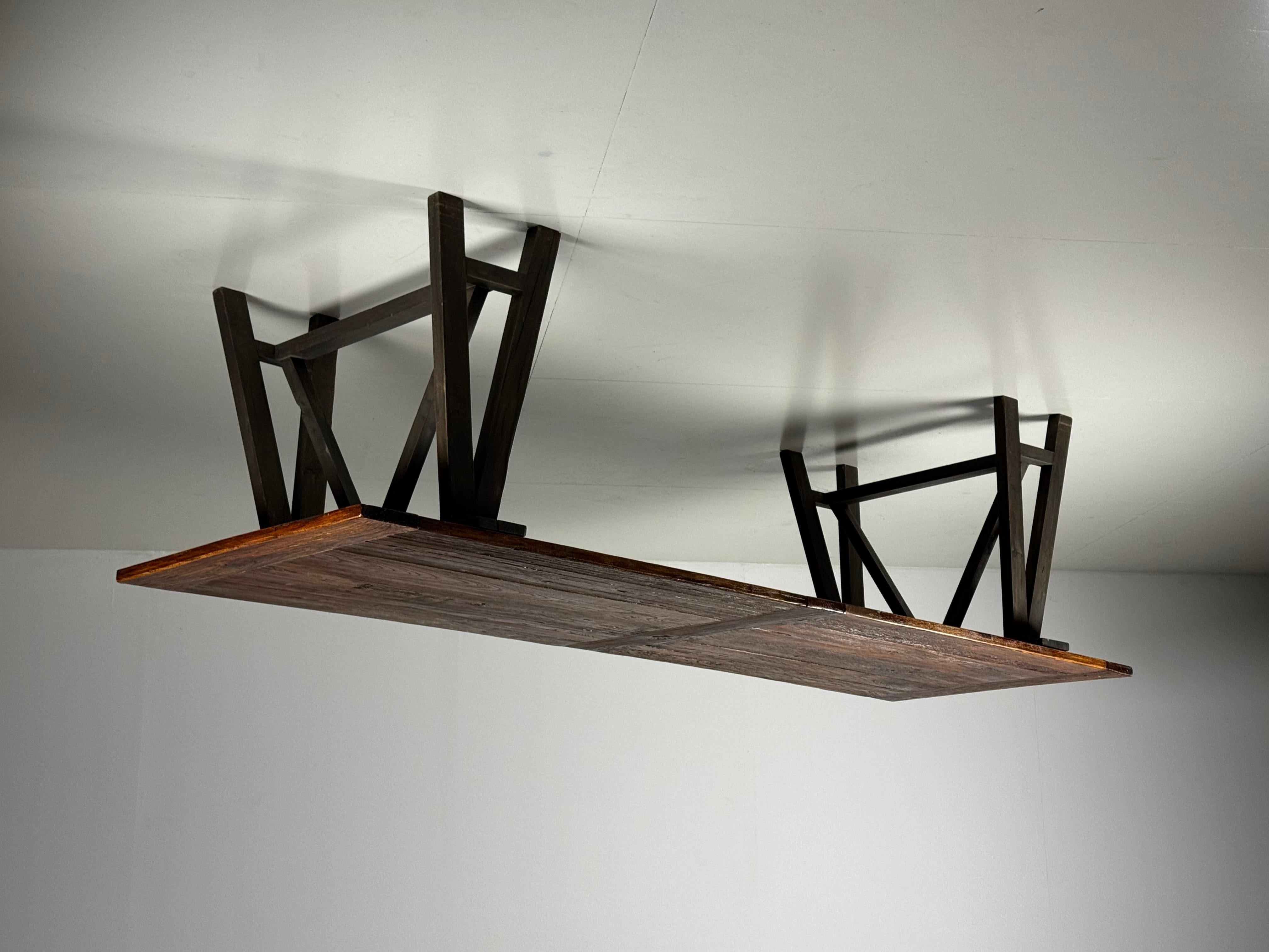 Mesa de comedor estilo francés caballetes 300cm en venta 4