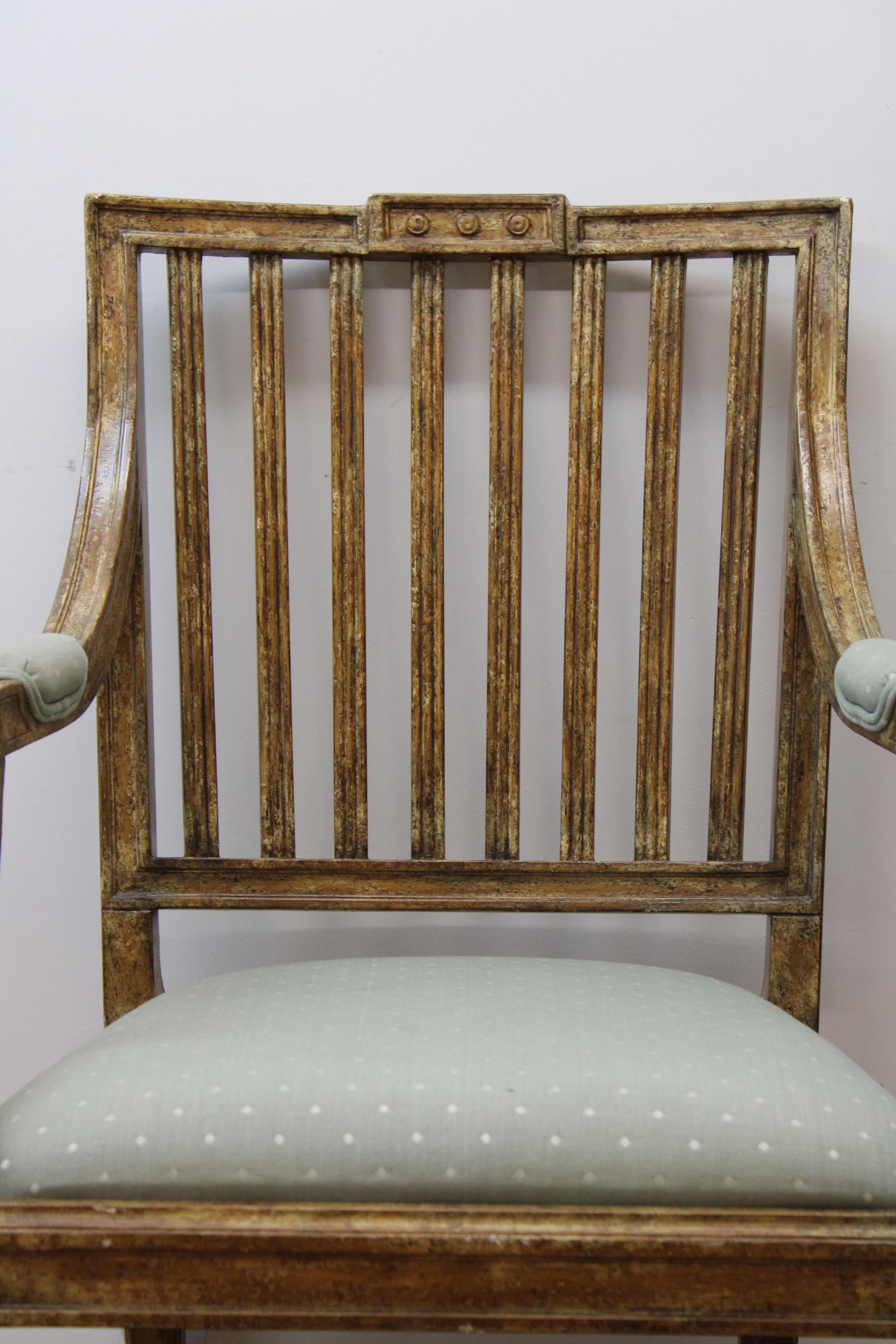 C. 20th Century

French Style Directories hand painted arm chair w/ cute polka-dots on seat.