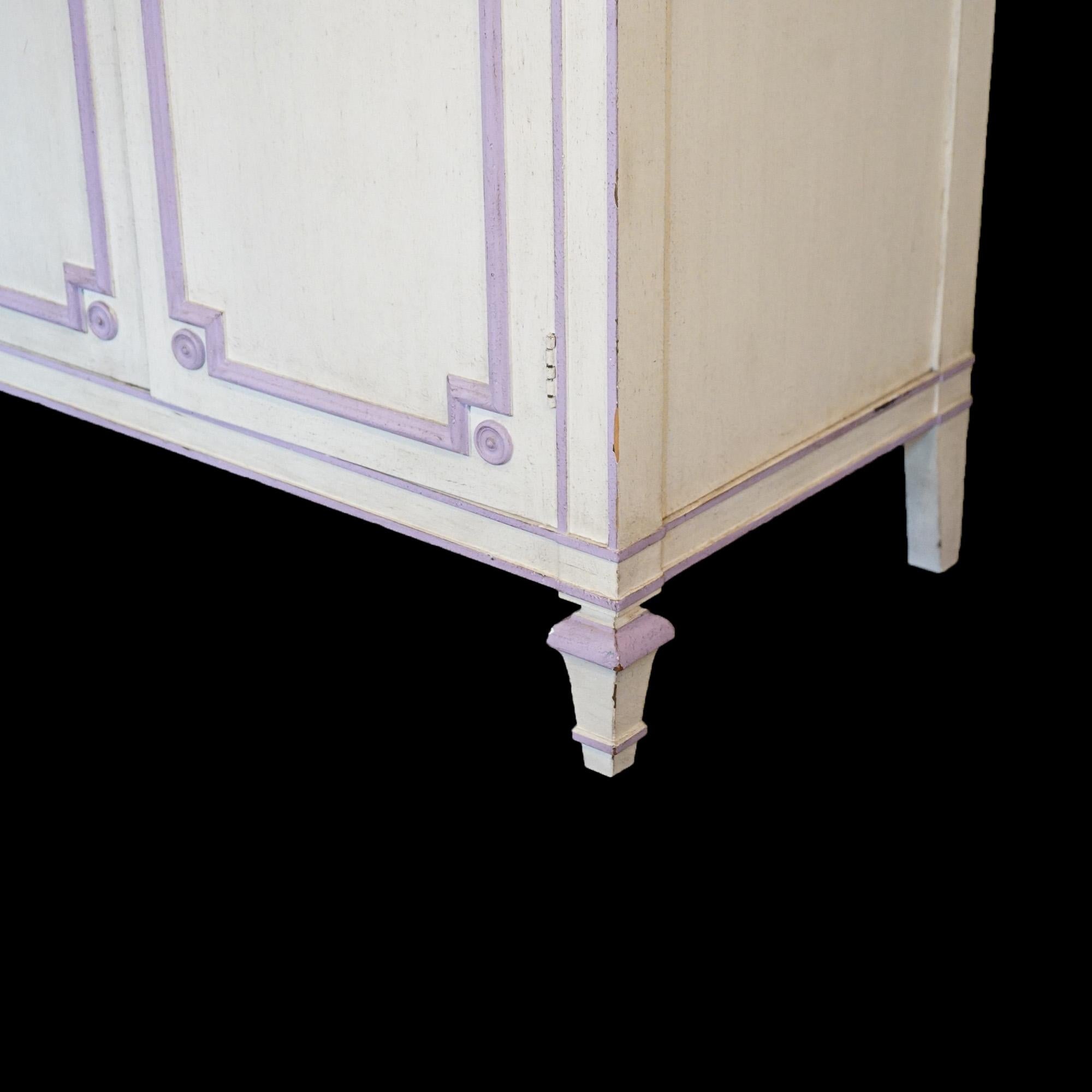 French Style Double Door Armoire by Widdicomb with Eggplant Accents 20thC For Sale 2