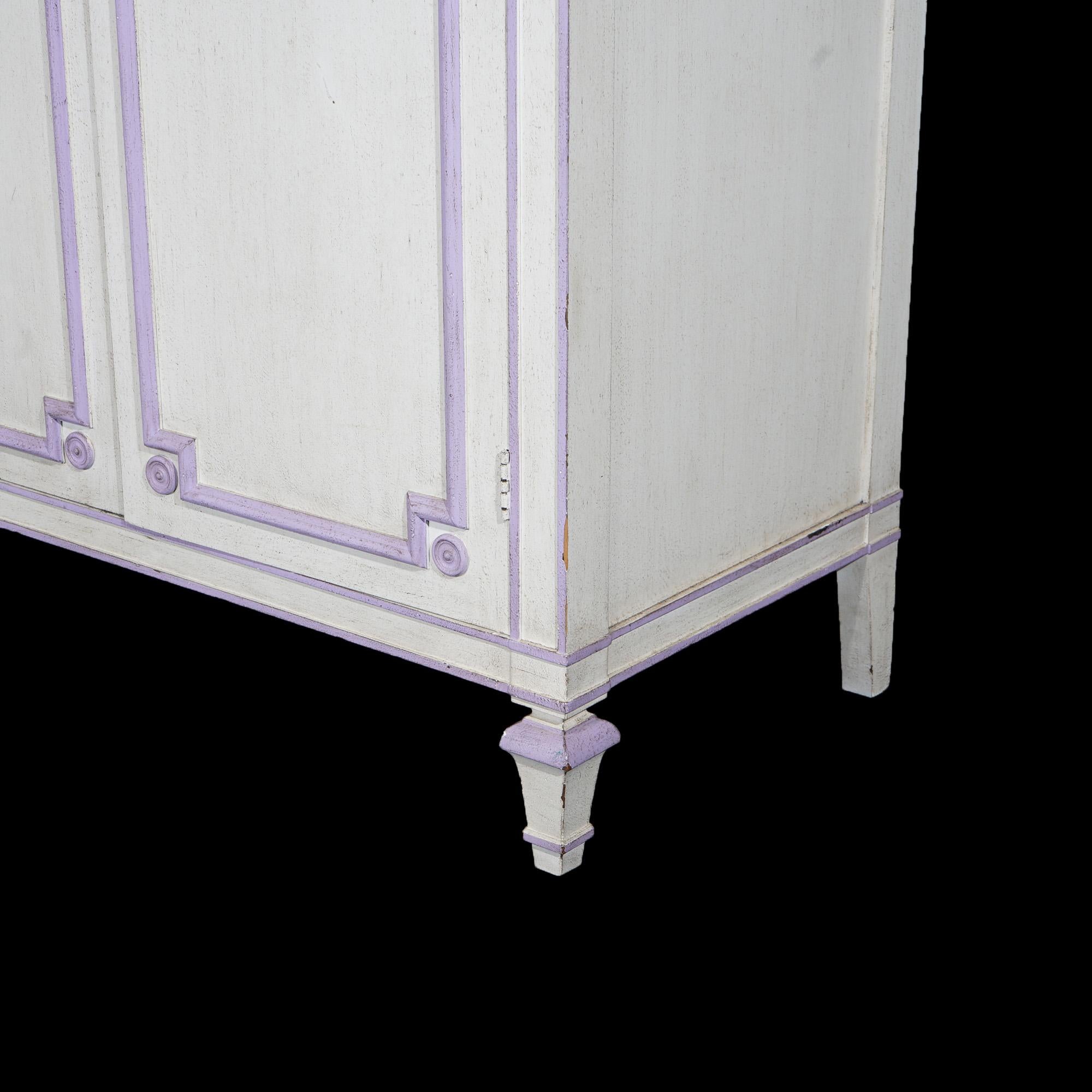 French Style Double Door Armoire by Widdicomb with Eggplant Accents 20thC For Sale 3
