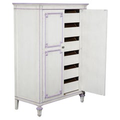 French Style Double Door Armoire by Widdicomb with Eggplant Accents 20thC